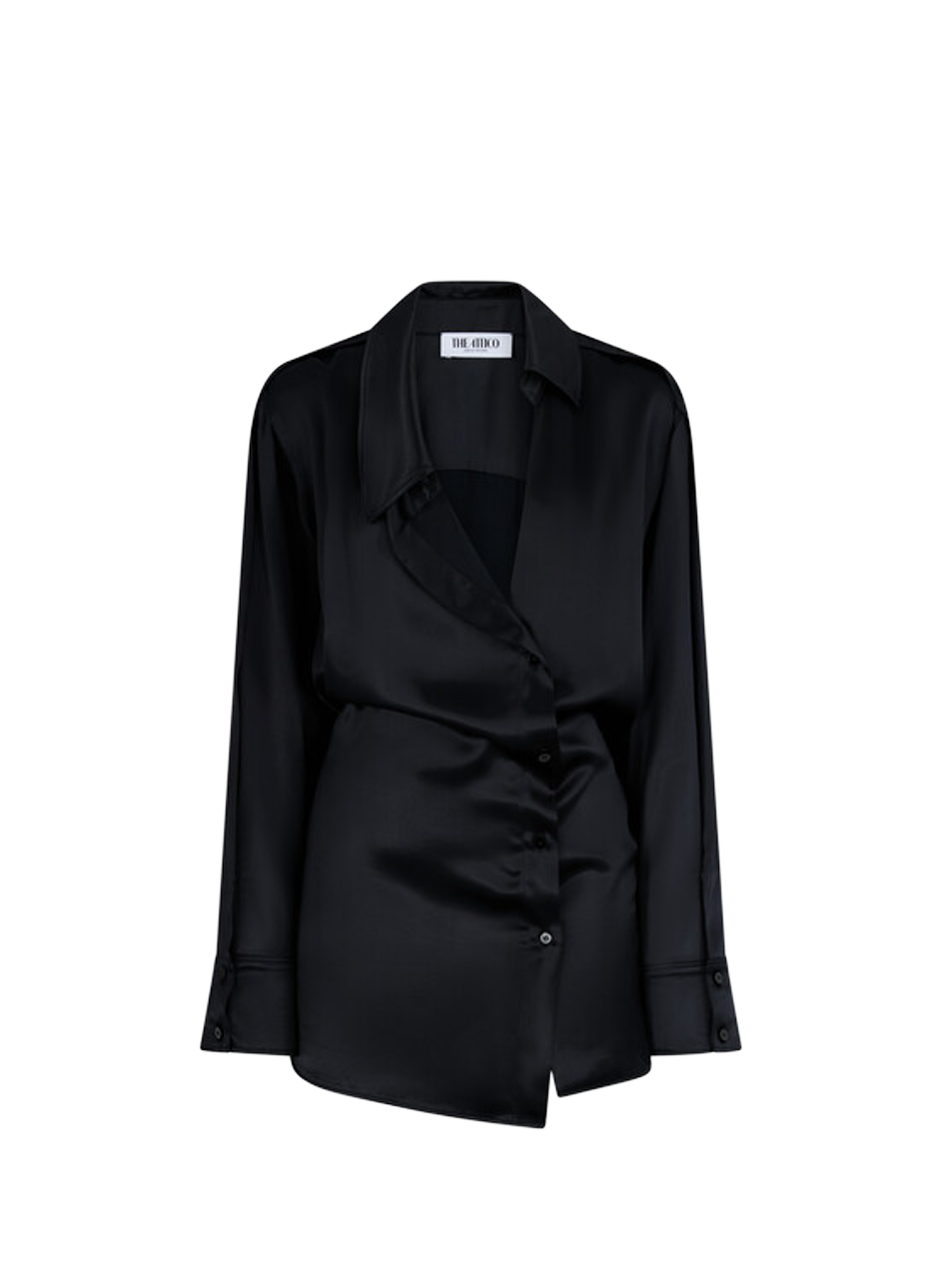 Robe chemise courte asymétrique THE ATTICO Noir
