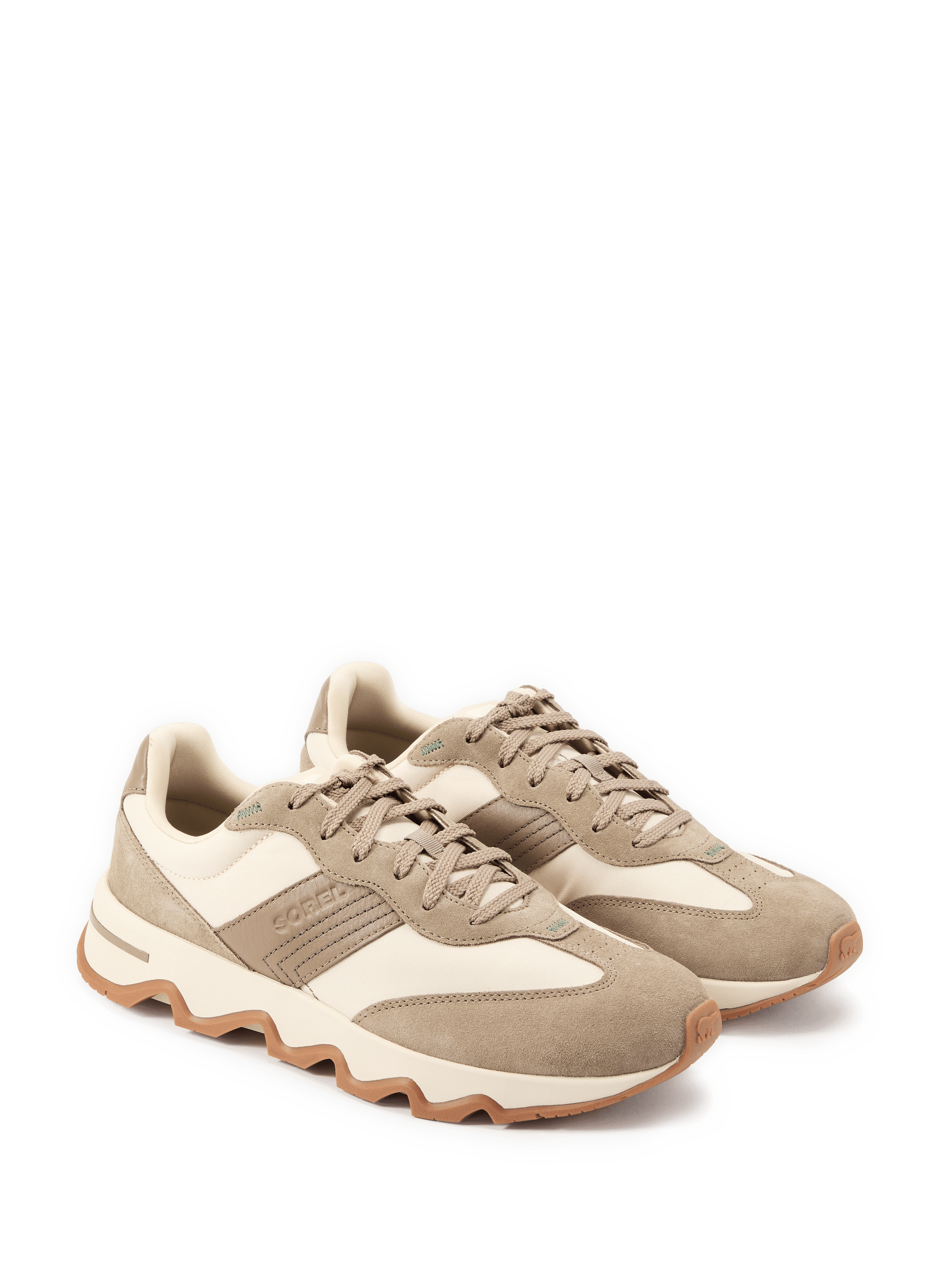 Baskets basses en cuir de vache SOREL Kaki