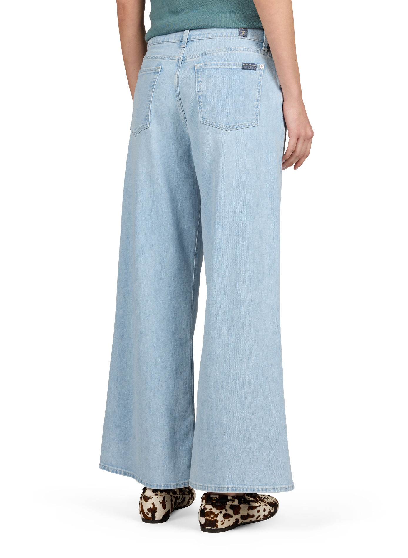 Jean large Lotta Ankle en coton mélangé 7 FOR ALL MANKIND Bleu