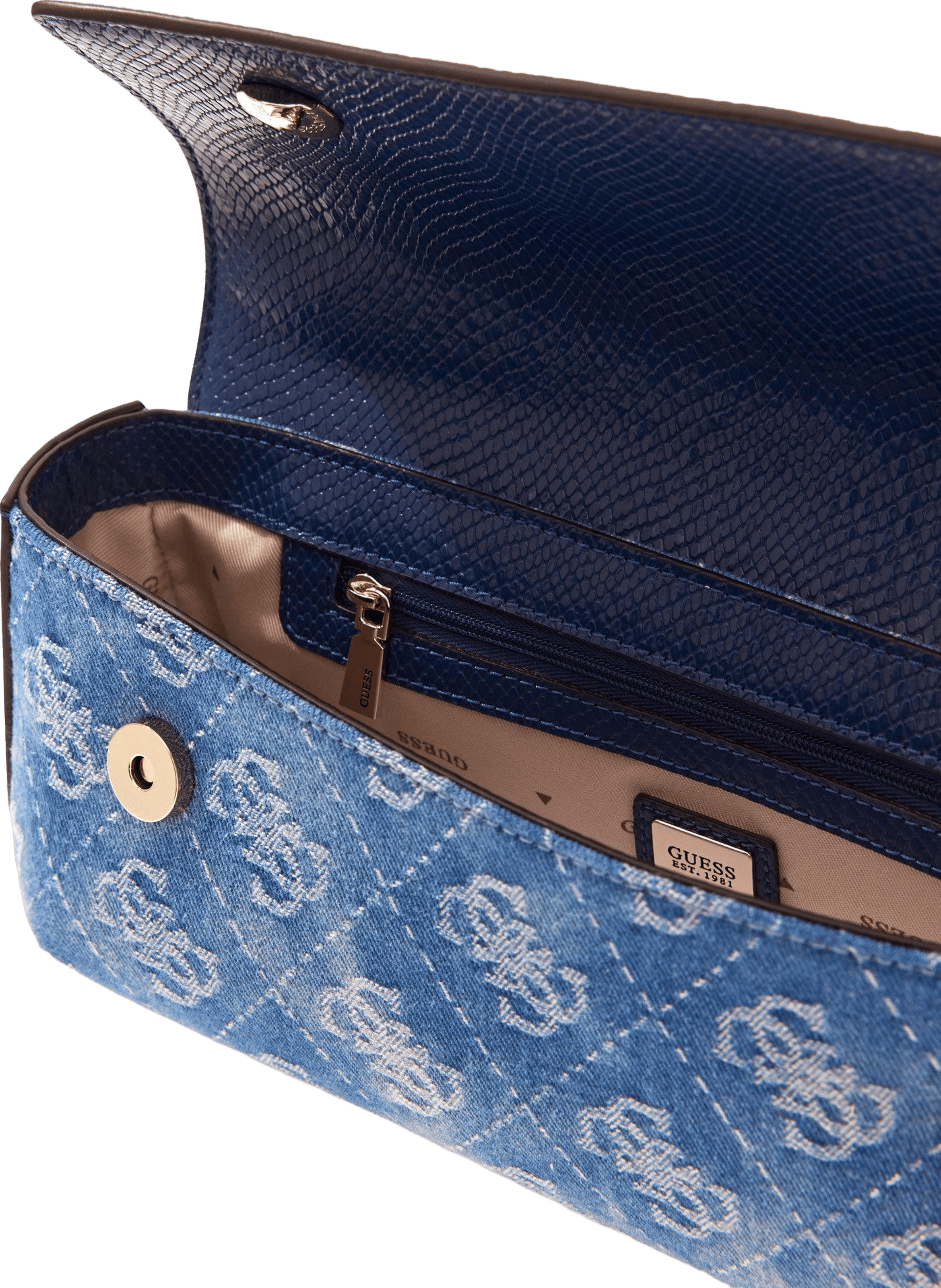 Borsa a tracolla Dovie in denim di cotone misto GUESS Blu