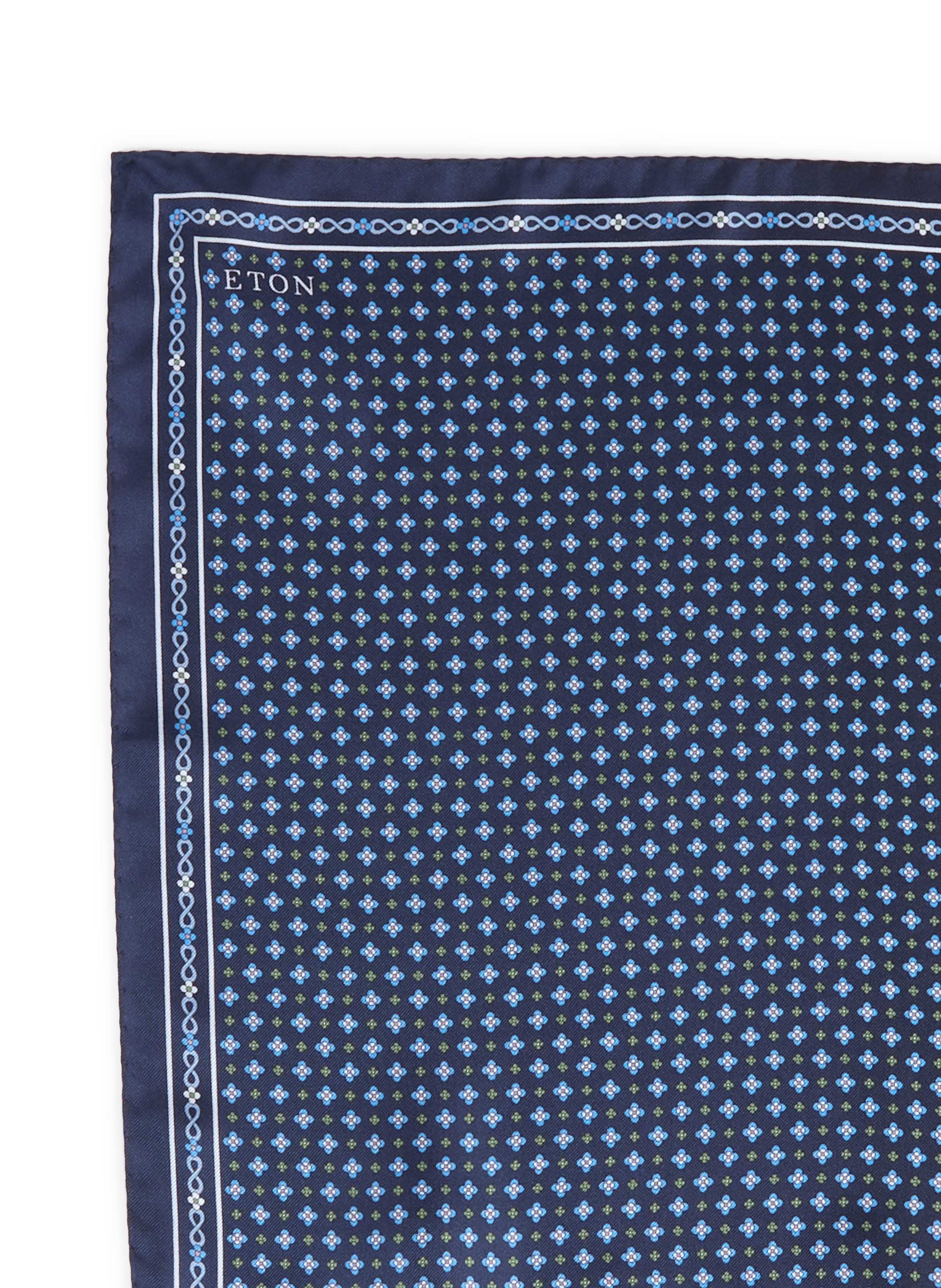 Pochette de costume à motif en soie ETON Bleu