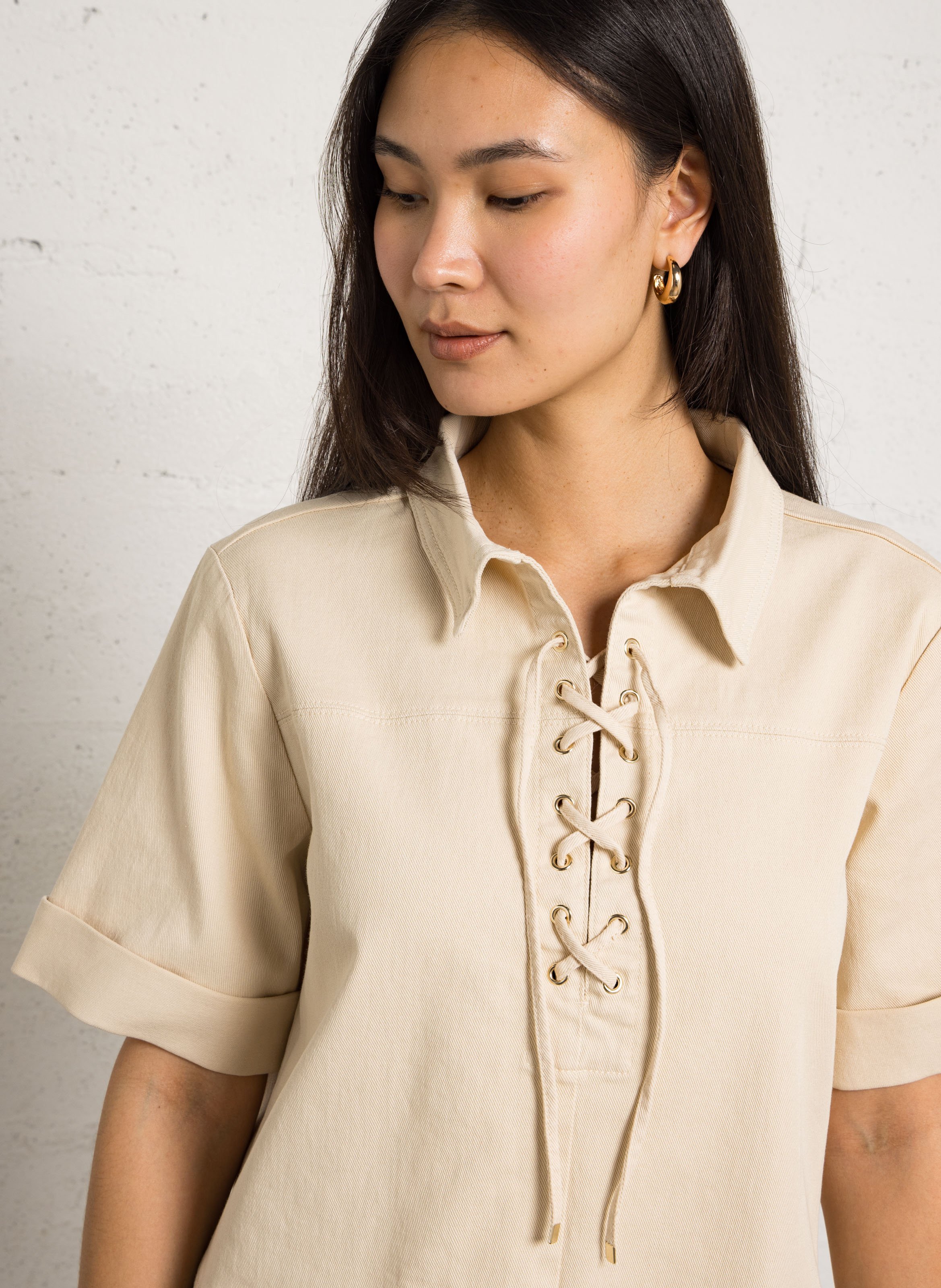 Robe courte col classique blanche MAISON 123 Blanc