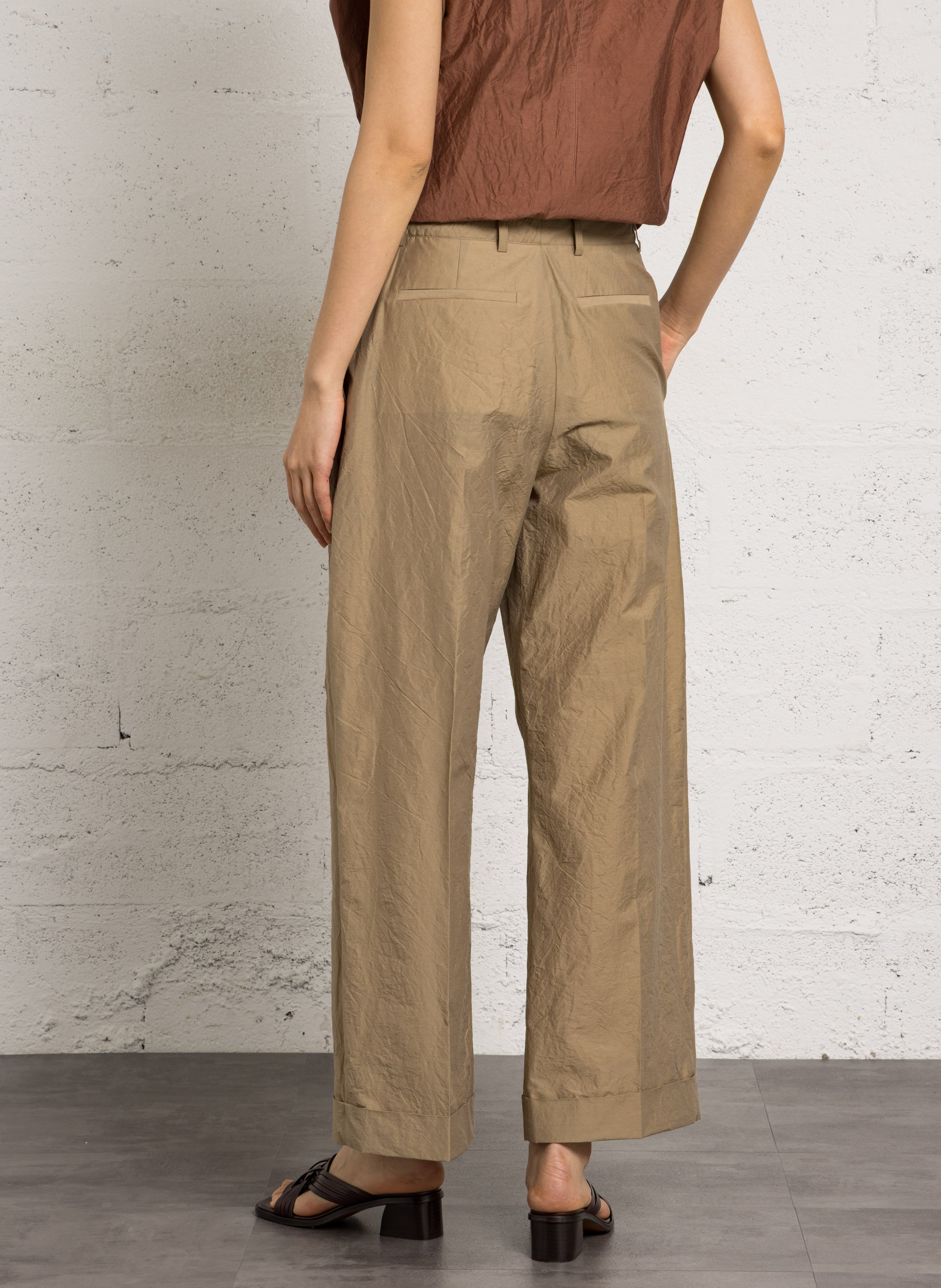 Pantalon large en coton watson Beige