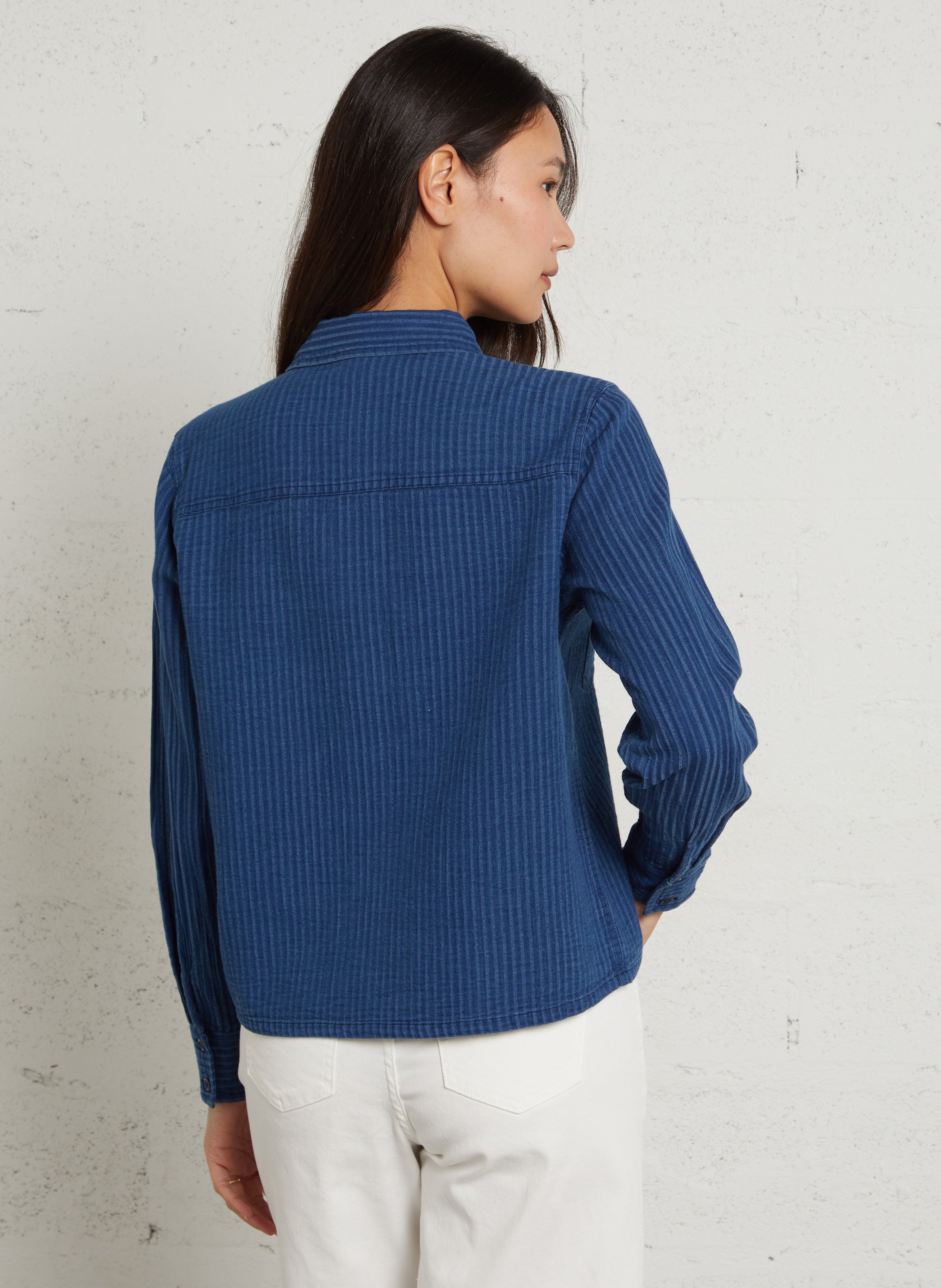 Chemise en coton col classique dora MAISON 123 Bleu