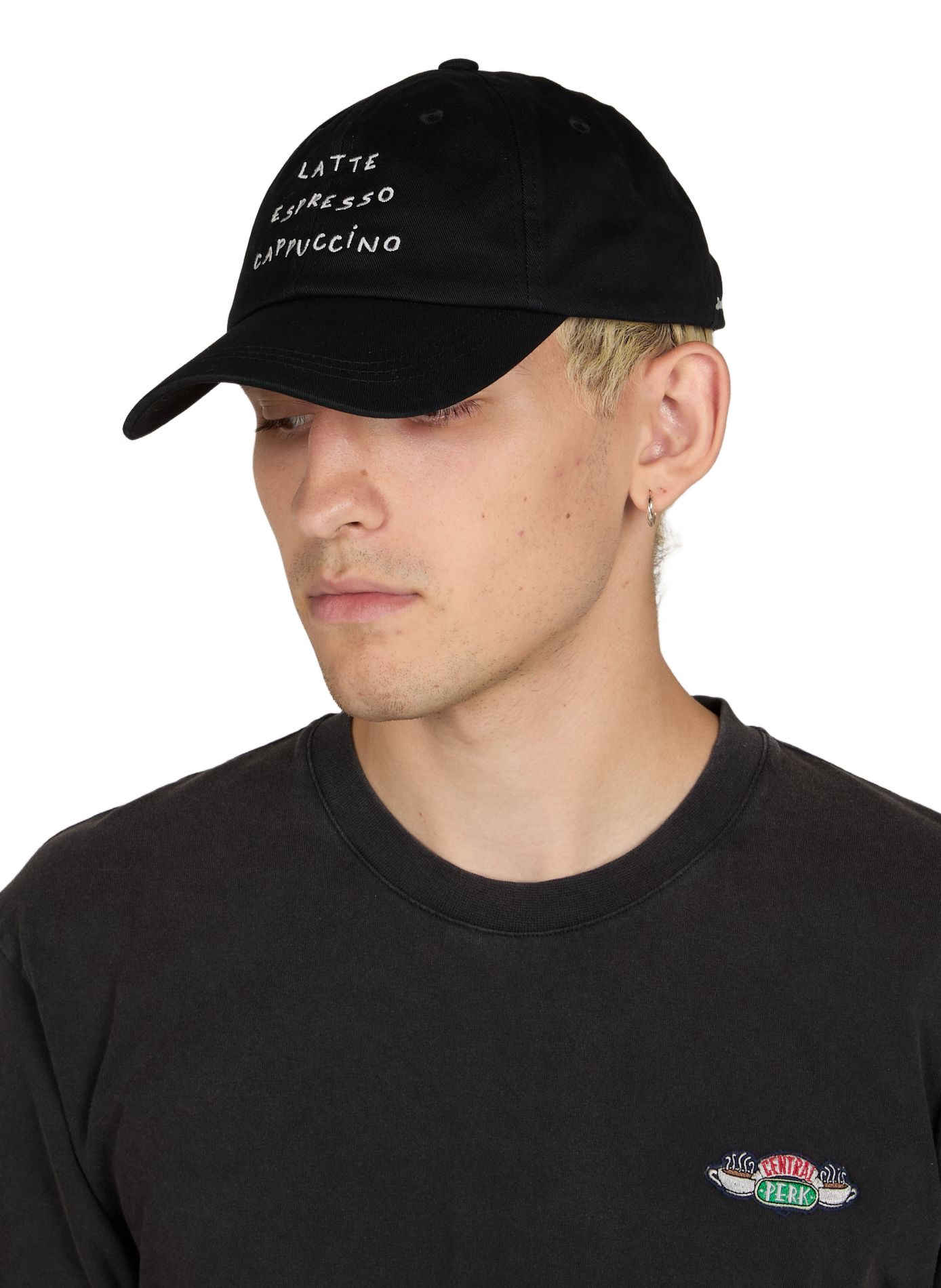 Casquette brodée Café en coton MAISON LABICHE Noir