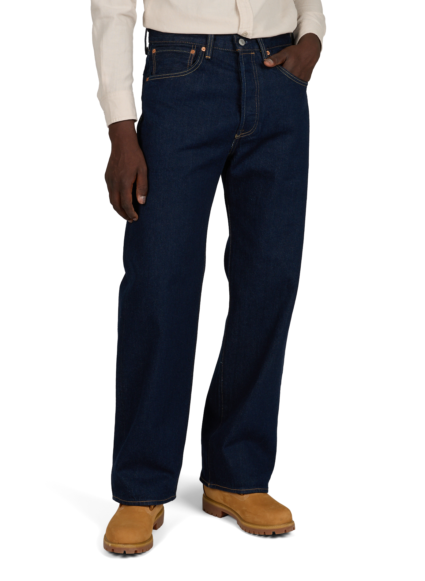 Jeans droit 501 Loose en coton LEVI'S Bleu