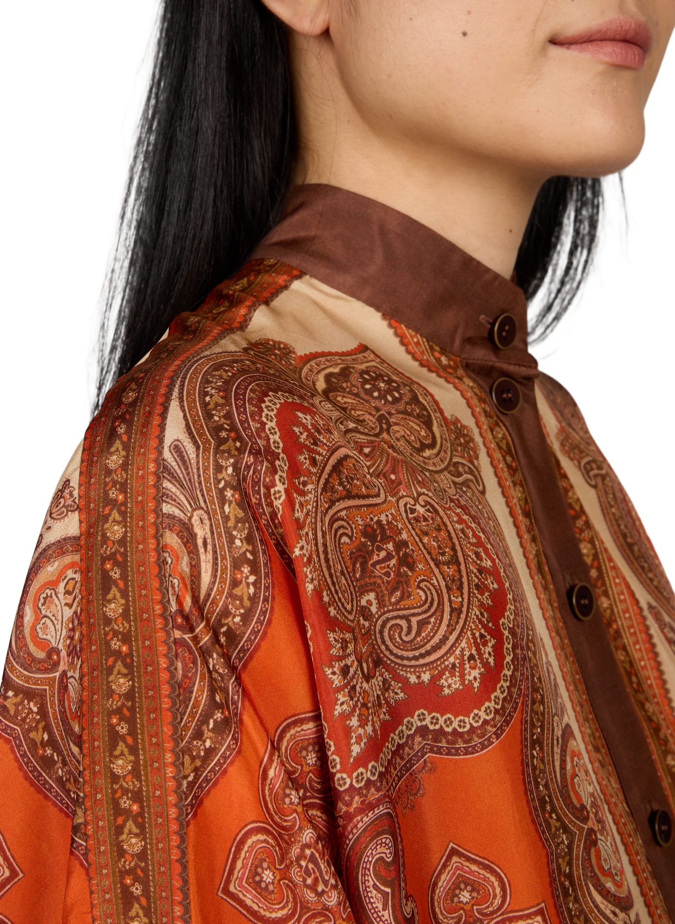 Seidenbluse Mahon mit Kaschmir-Print ZIMMERMANN Orange