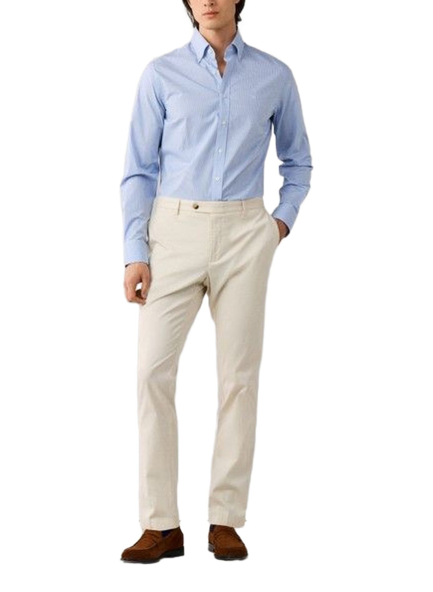 Slim checkered cotton shirt HACKETT Blue