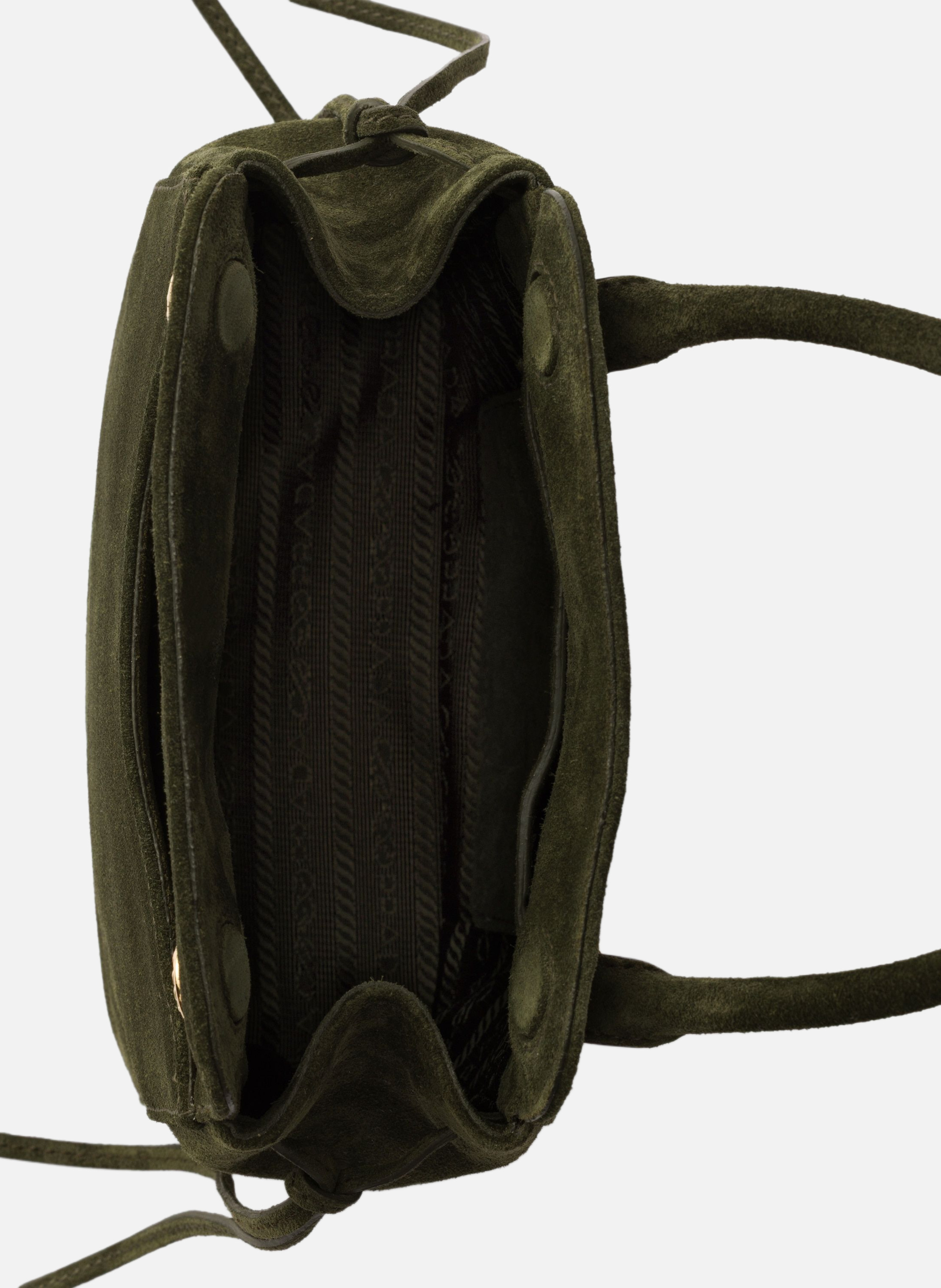 Mini sac prada carry en daim PRADA Vert
