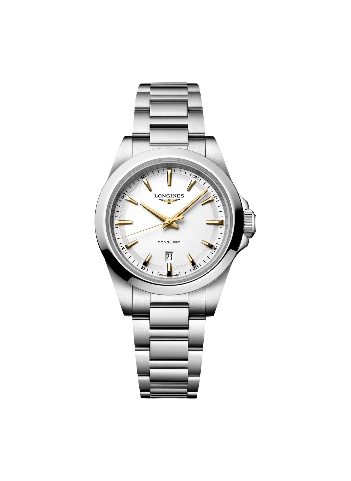 Montre quartz Conquest 2023 en acier inoxydable LONGINES Blanc