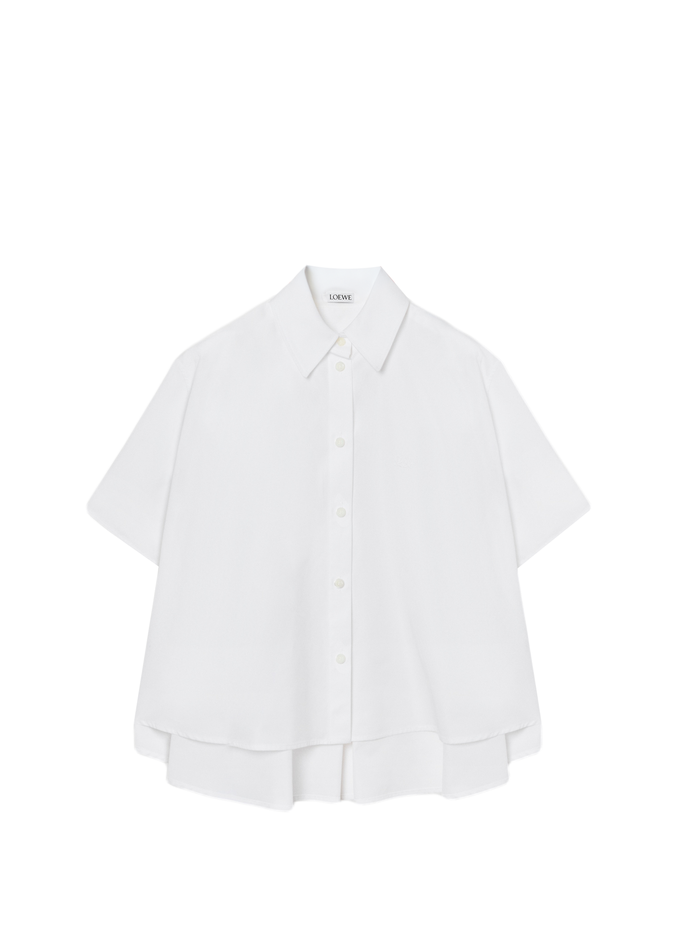 A-line short-sleeved cotton shirt LOEWE White