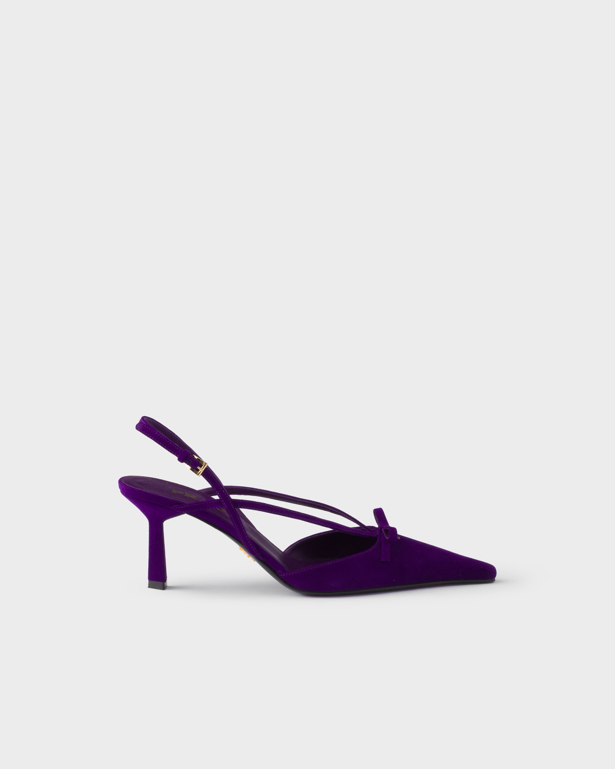 Escarpins à bride arrière en veau velours PRADA Violet