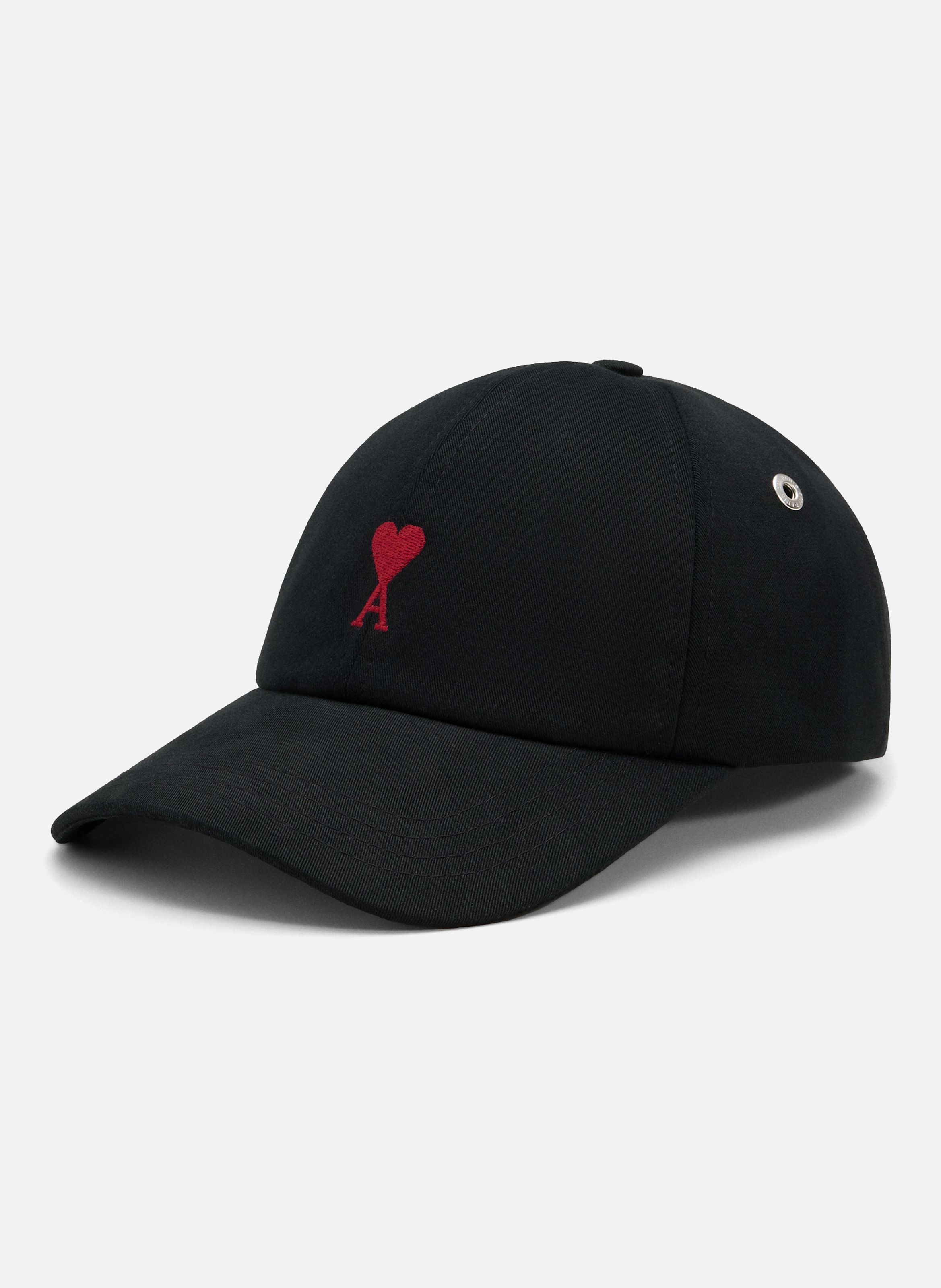 Casquette broderie ami de coeur rouge unisexe AMI PARIS Noir