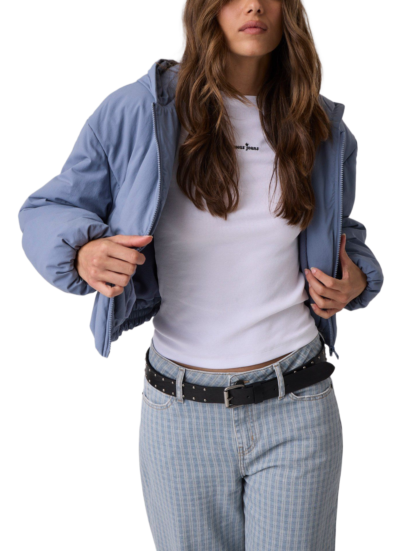 Zip-up hoodie sweatshirt GUESS Purple