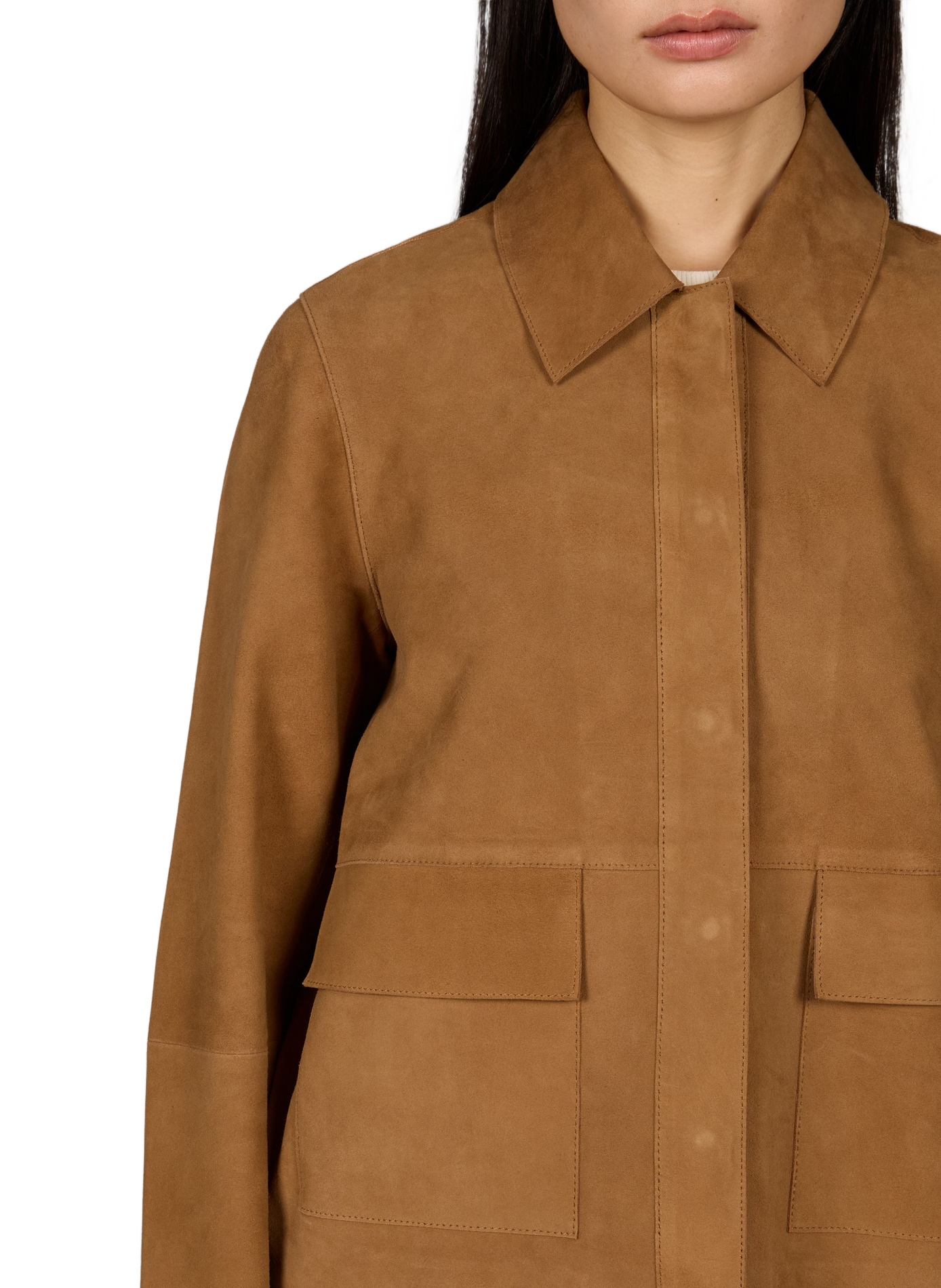 Oversized leather jacket ROUGE EDIT Brown