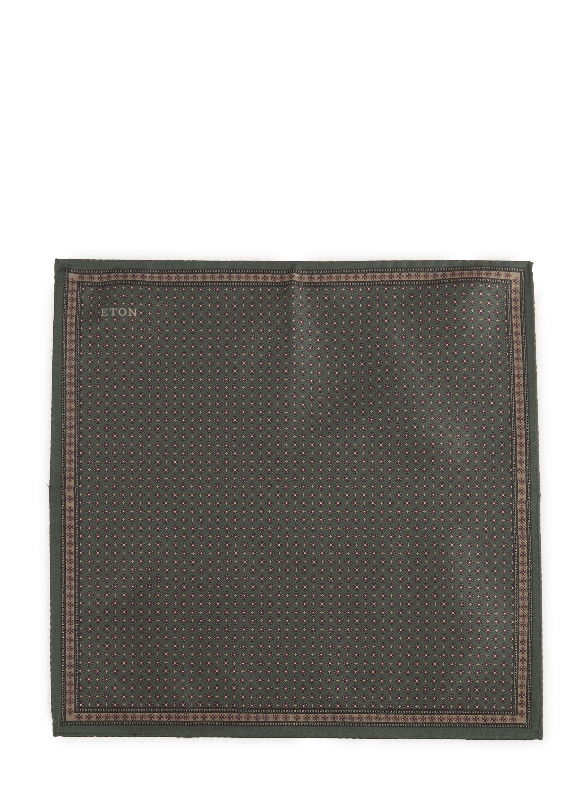 Printed silk clutch ETON Green