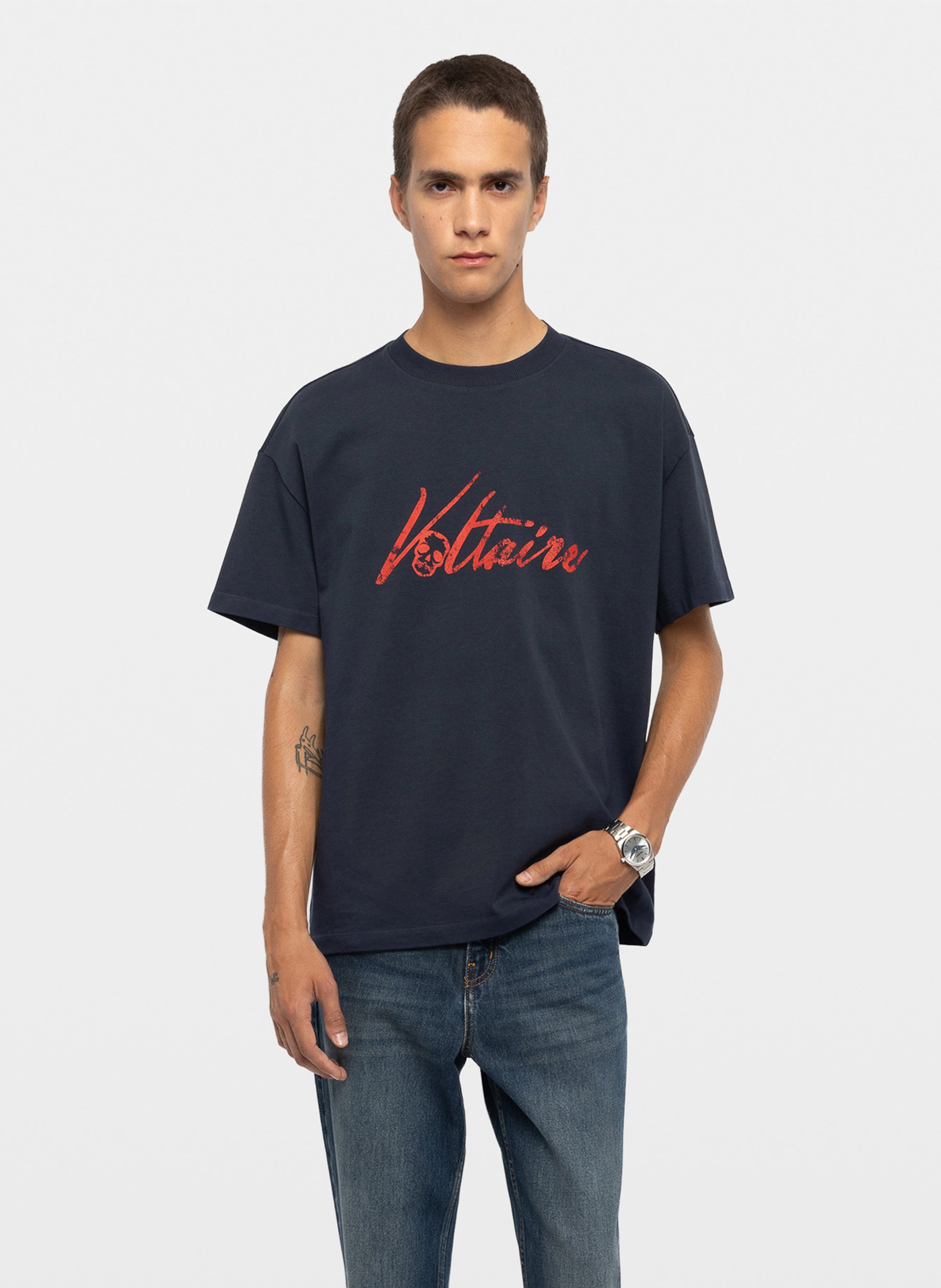 Tee-shirt oversize en coton bio teddy ZADIG&VOLTAIRE Bleu