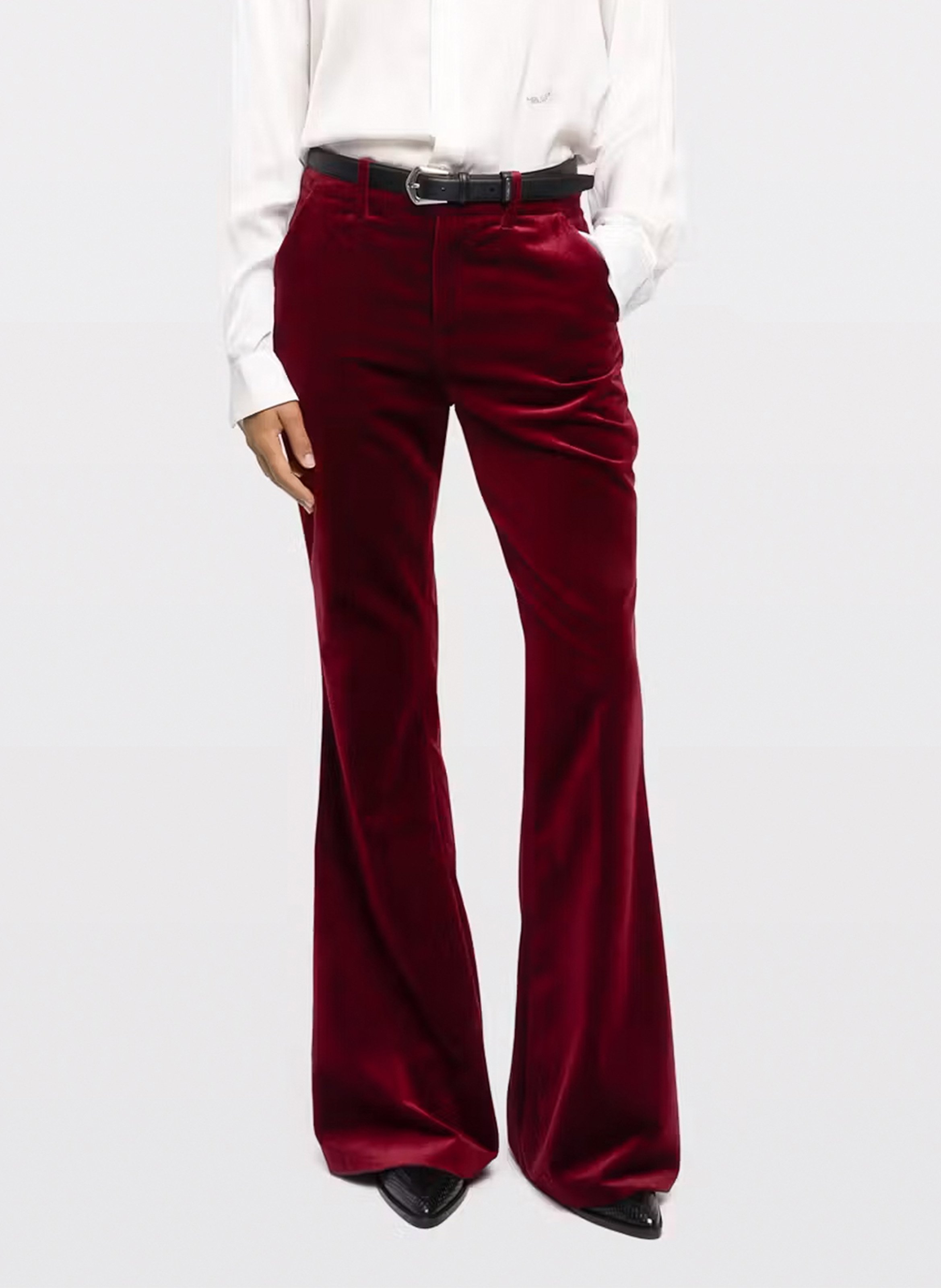 Pantalon boot-cut en coton prevy ZADIG&VOLTAIRE Rouge