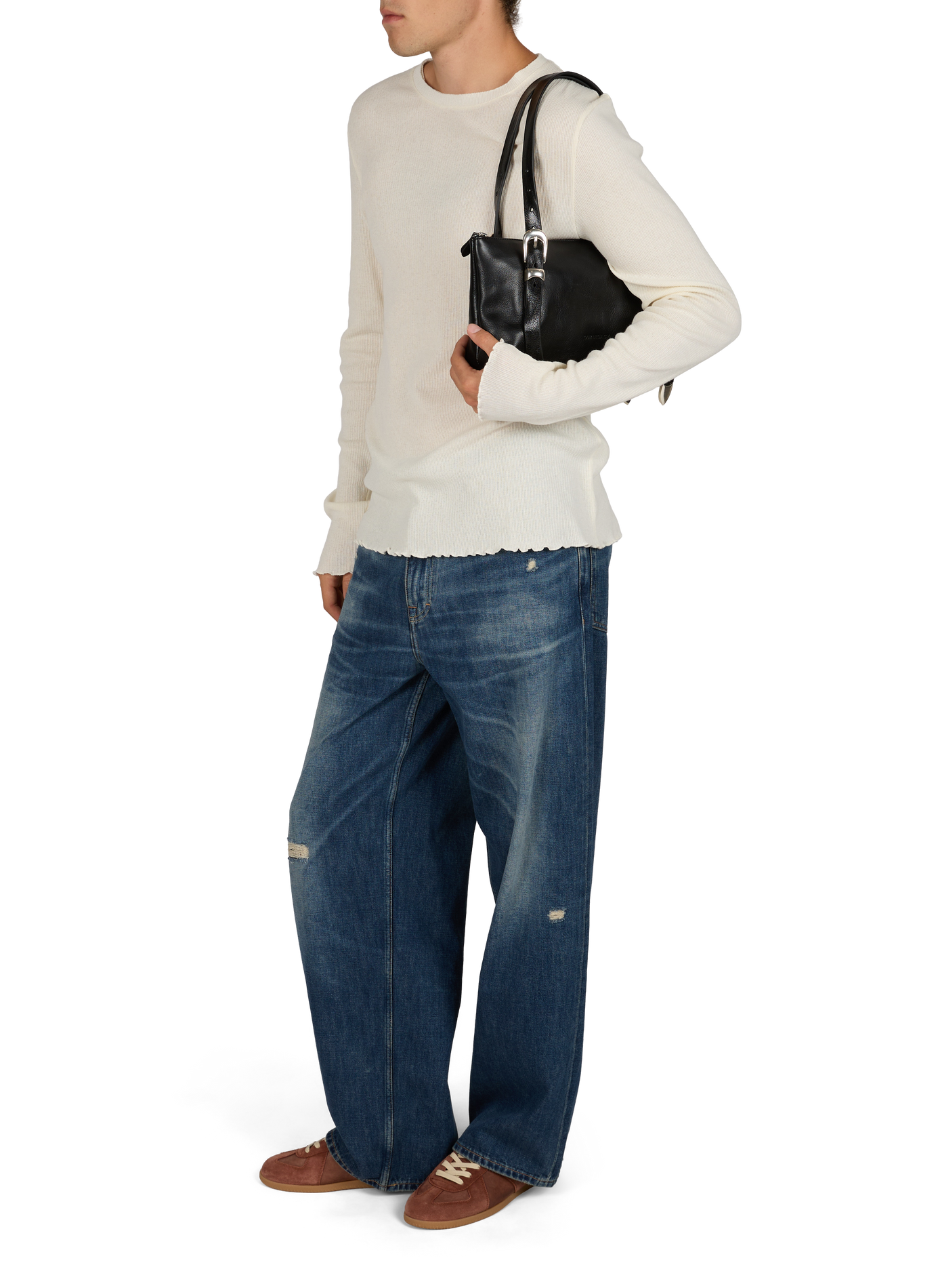 Cotton-blend round-neck T-shirt OUR LEGACY Beige