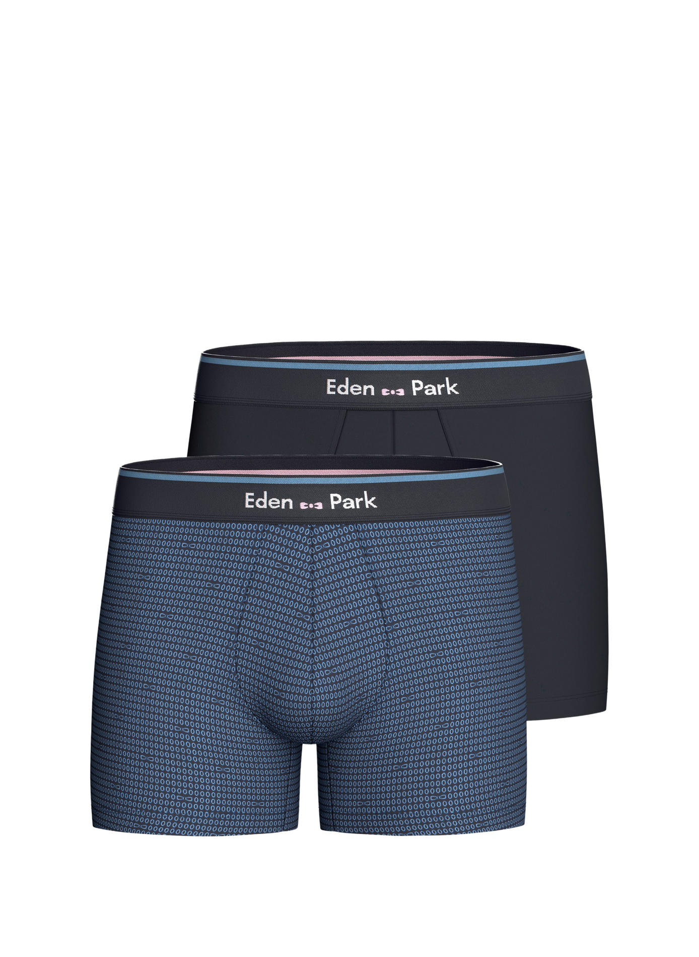 Set van 2 boxershorts met print van stretchkatoenjersey EDEN PARK Blauw