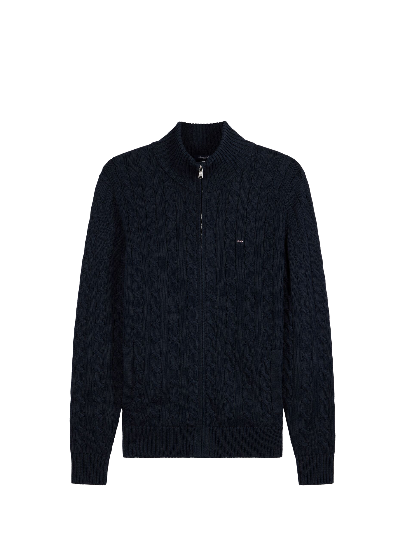Cardigan à mailles torsadées en coton EDEN PARK Blau