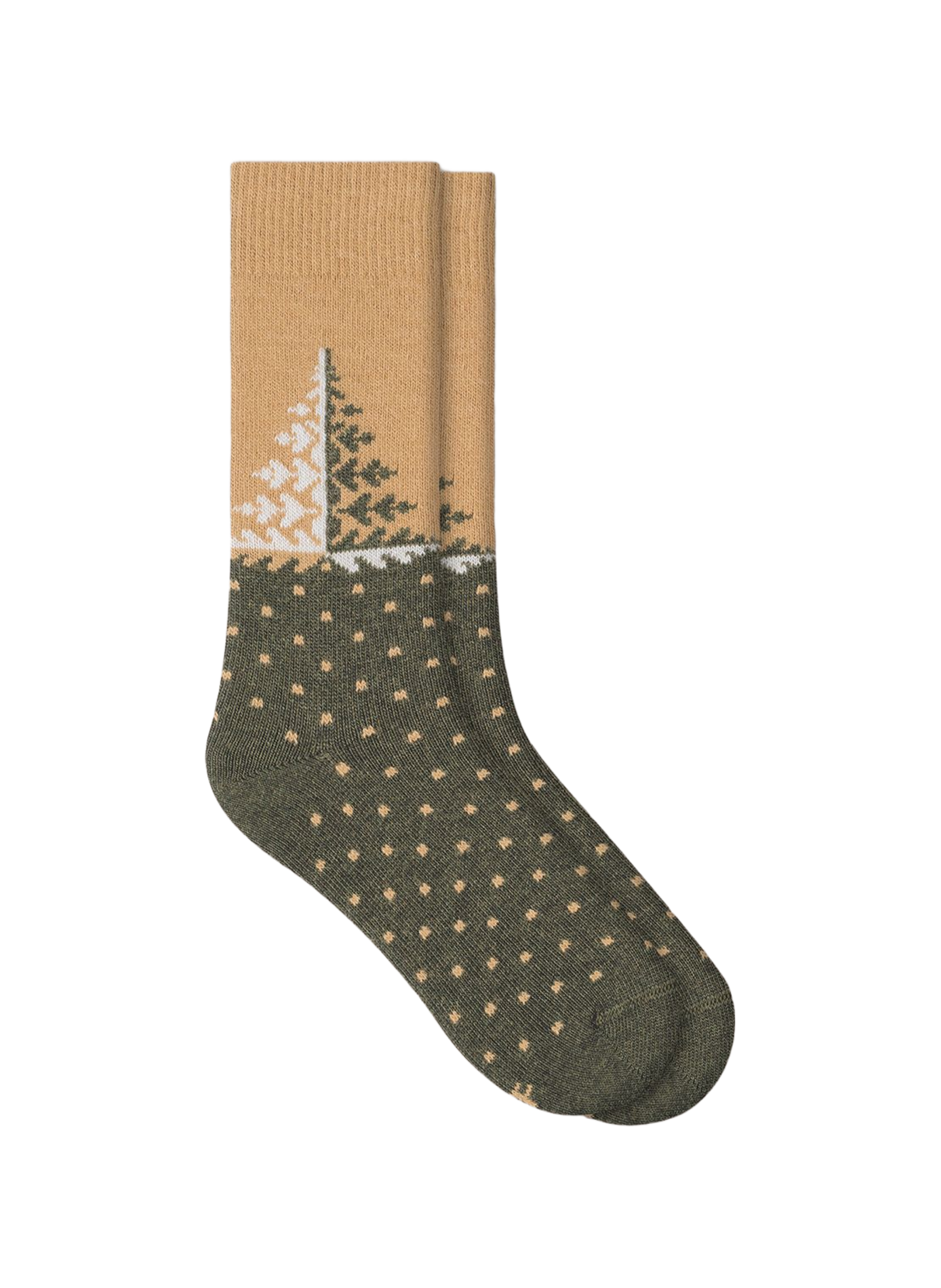 Mid-calf socks with a jacquard pattern BLEUFORÊT Beige