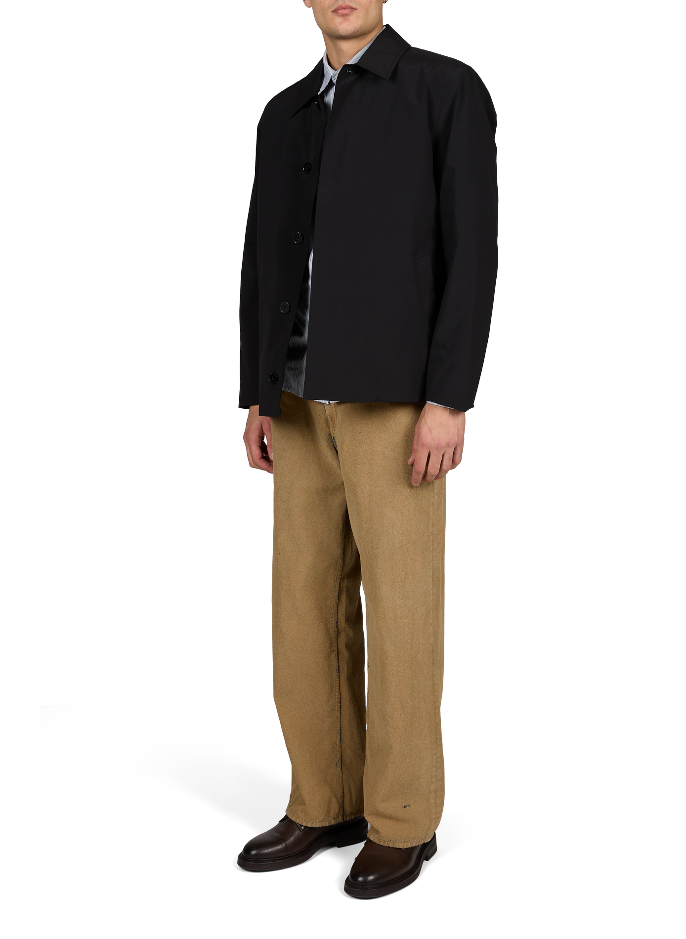 Short straight parka with classic collar SAMSOE SAMSOE Black