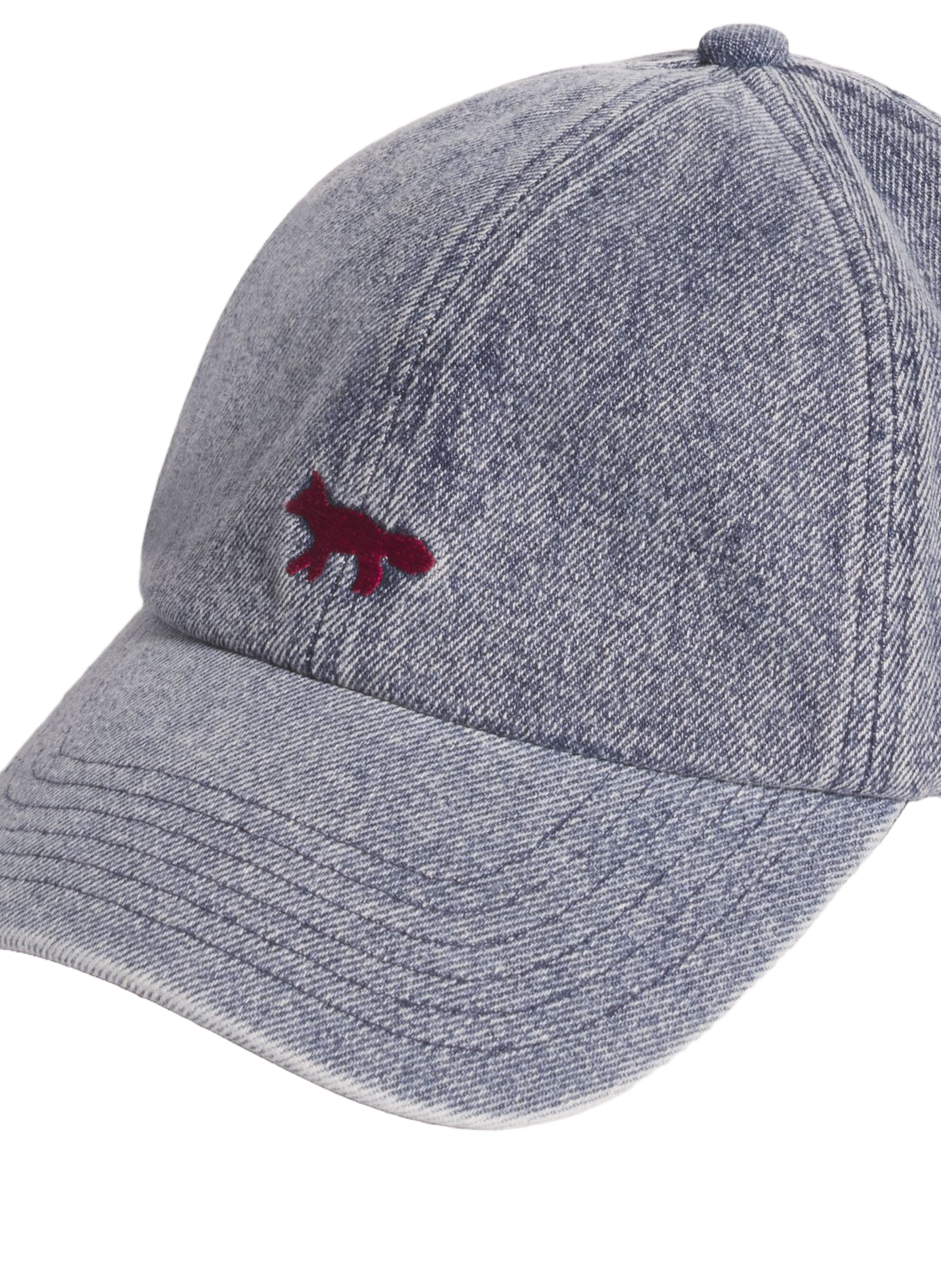 Denim-Cap aus Baumwollmix MAISON KITSUNÉ Blau