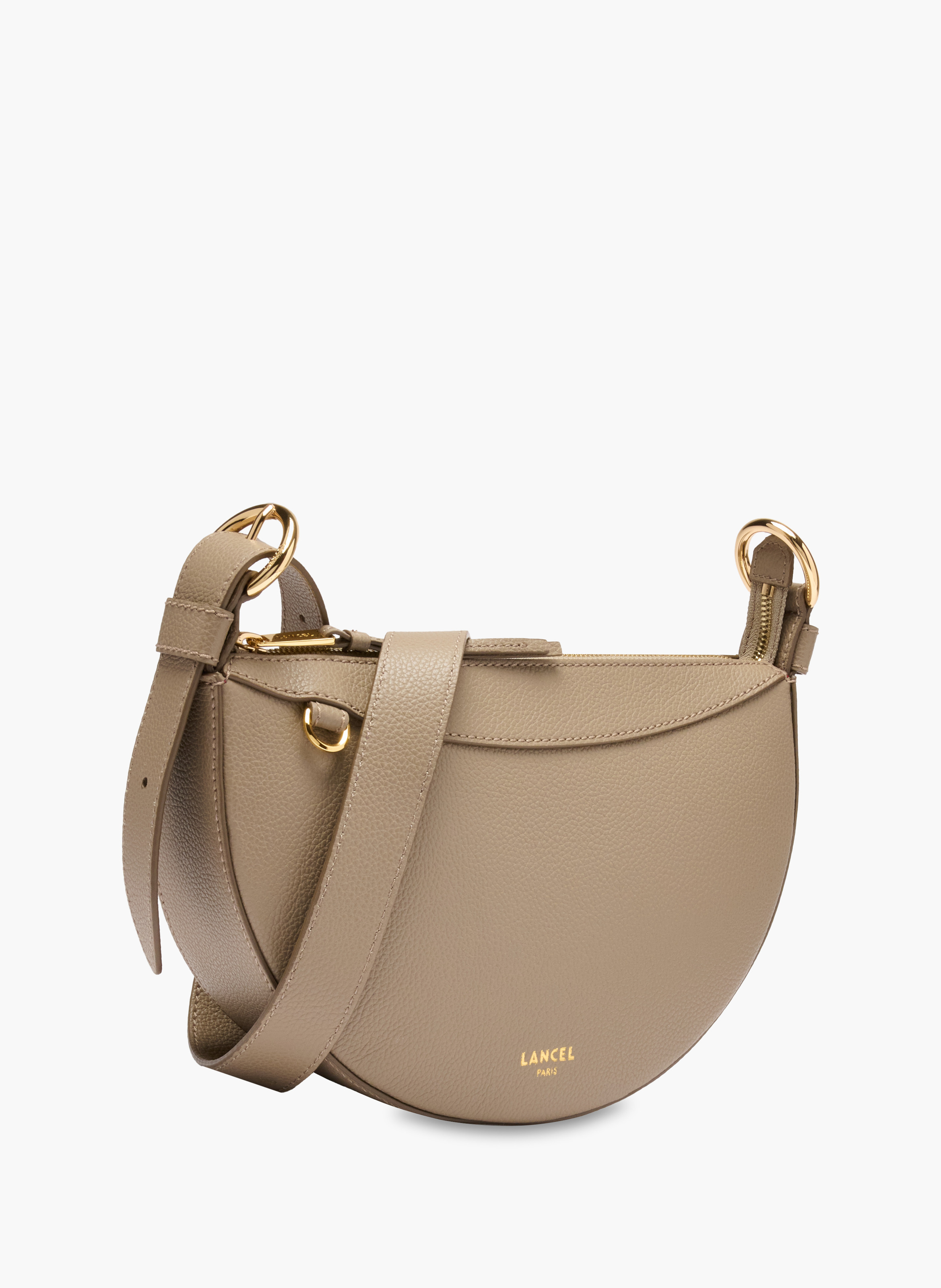 Sac porté croisé demi lune faubourg de lancel en cuir LANCEL Beige