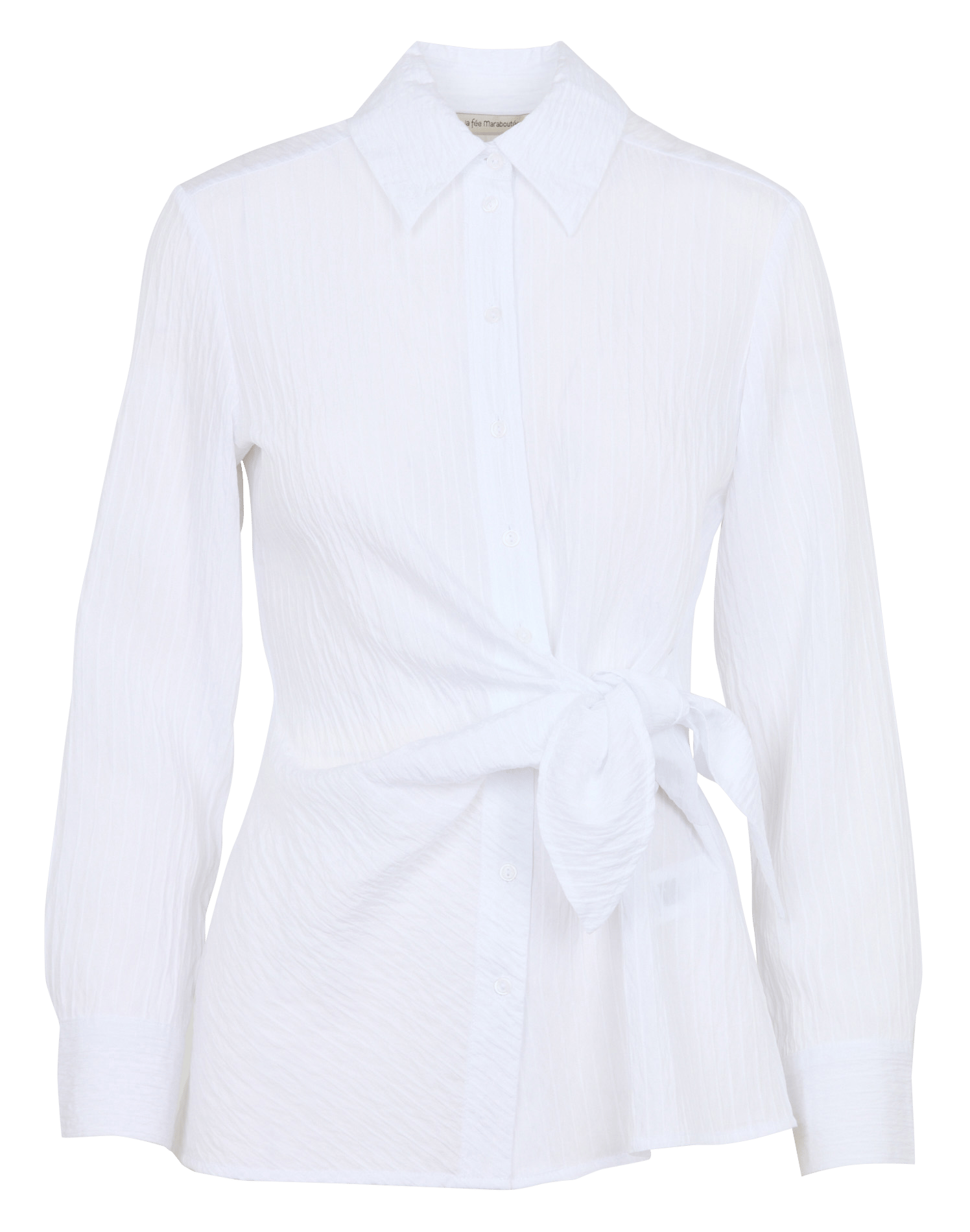 Blouse met klassieke kraag en splitten LA FEE MARABOUTEE Wit
