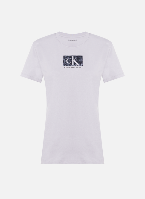 T-shirt à logo en coton VioletCALVIN KLEIN 