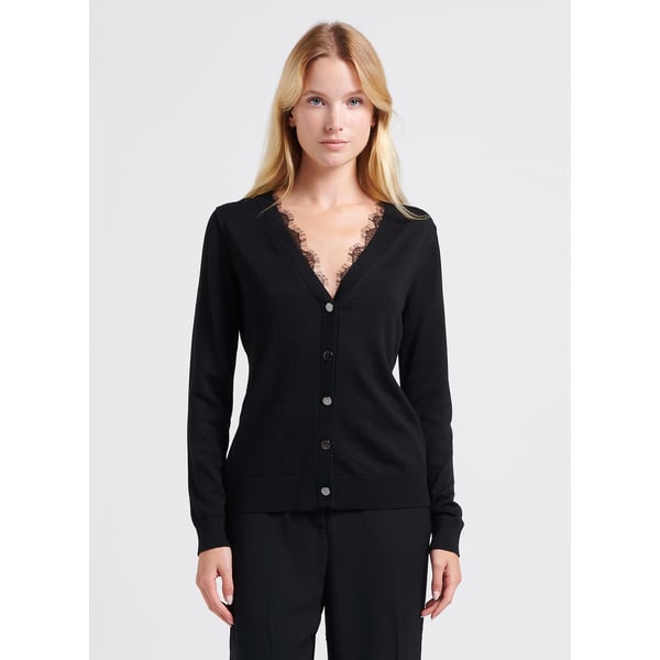 Gilet droit encolure v en maille