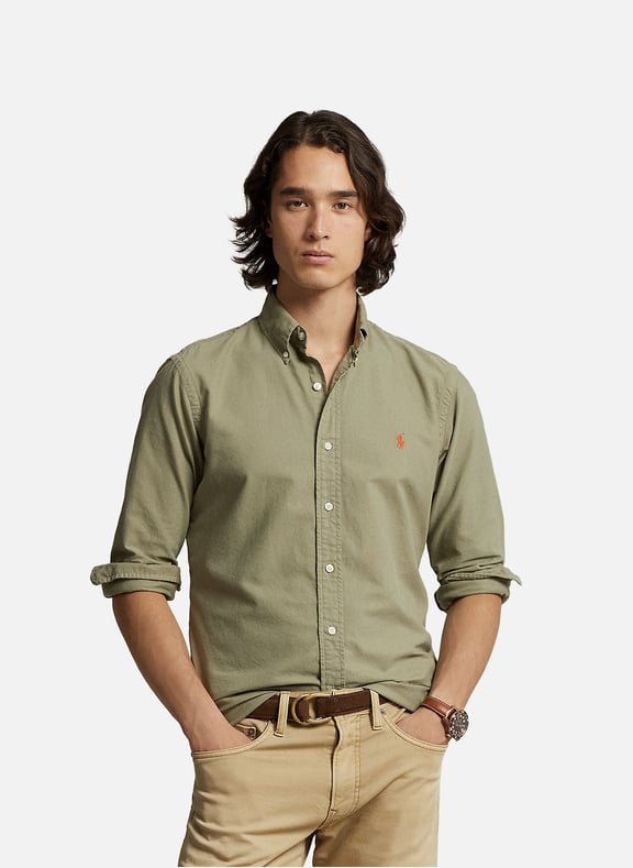 Bleached denim Shirt Green by POLO RALPH LAUREN POLO RALPH LAUREN Bleached denim Shirt Green
