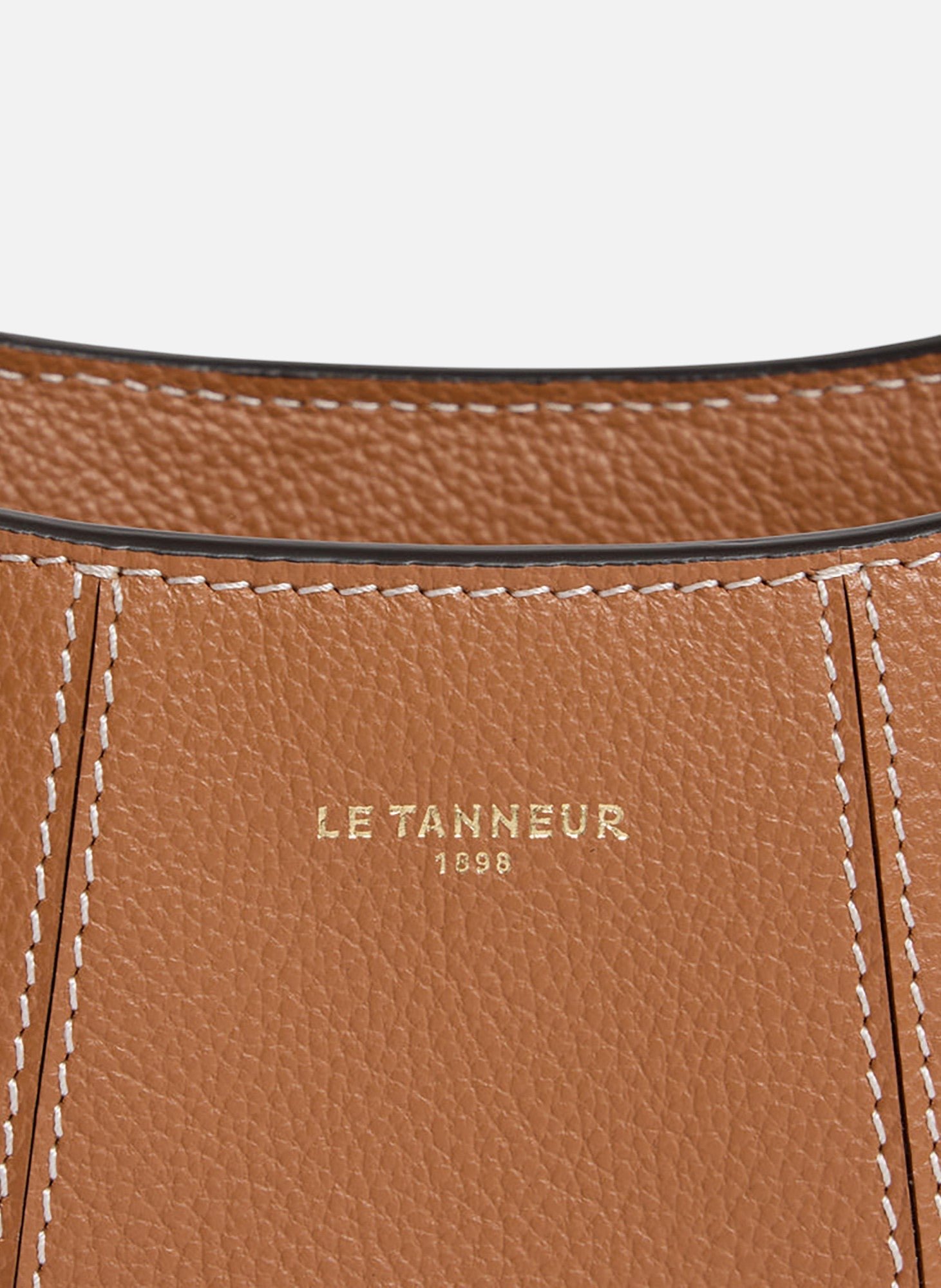 Petit sac demi-lune juliette en cuir grainé LE TANNEUR Marron