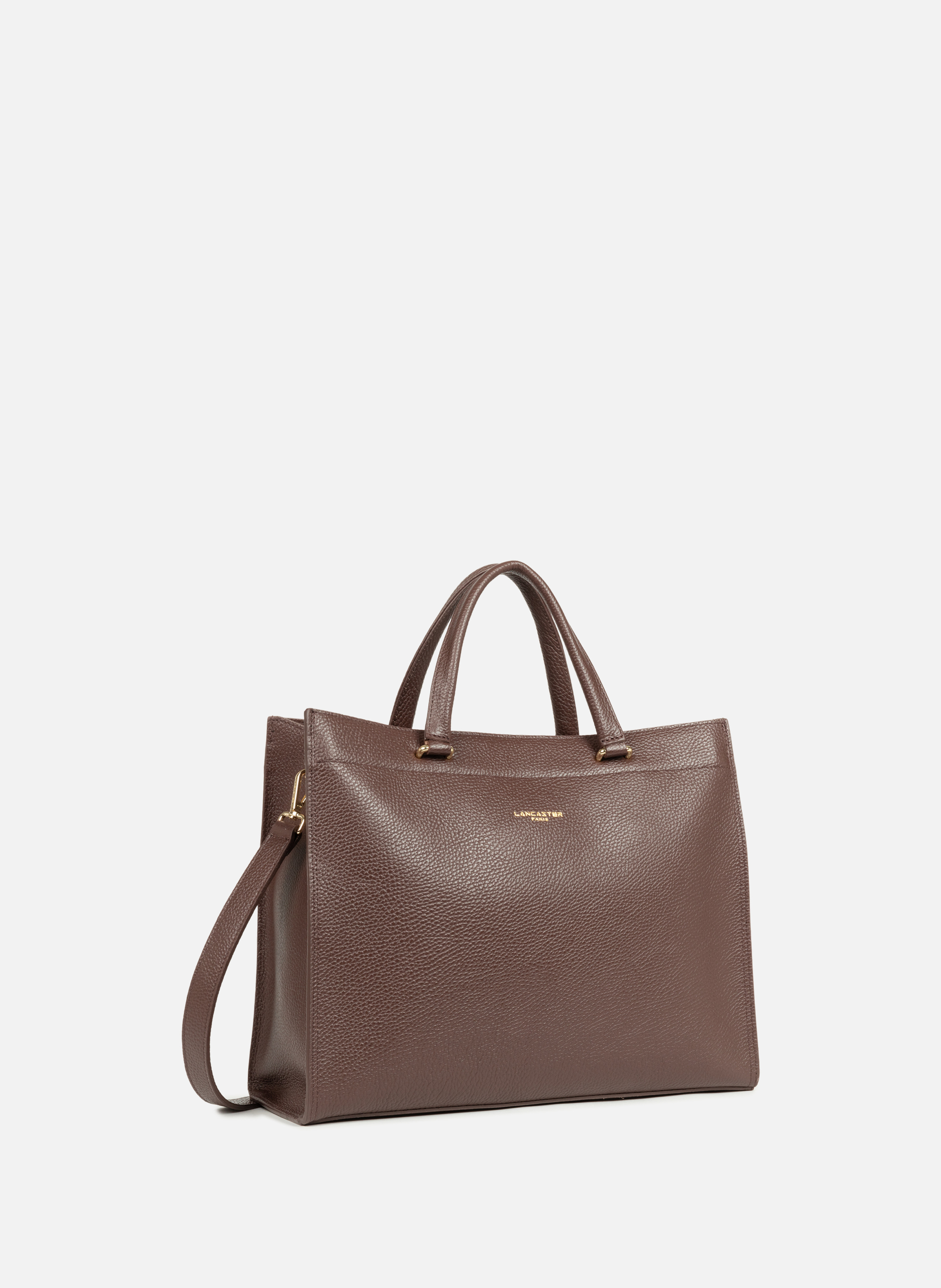 Large tote bag - Foulonné Double LANCASTER Brown