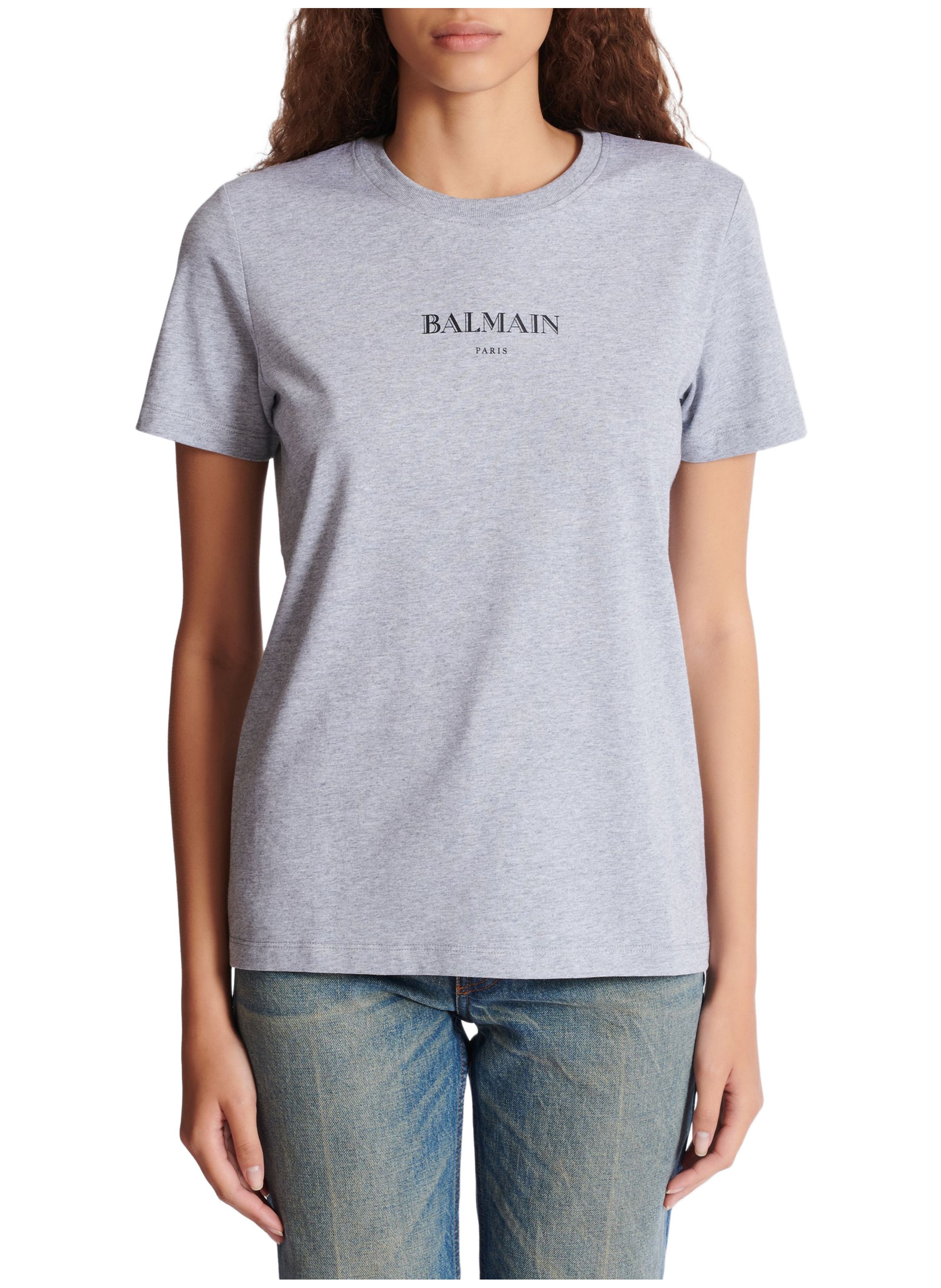 T-shirt avec imprimé balmain BALMAIN Gris