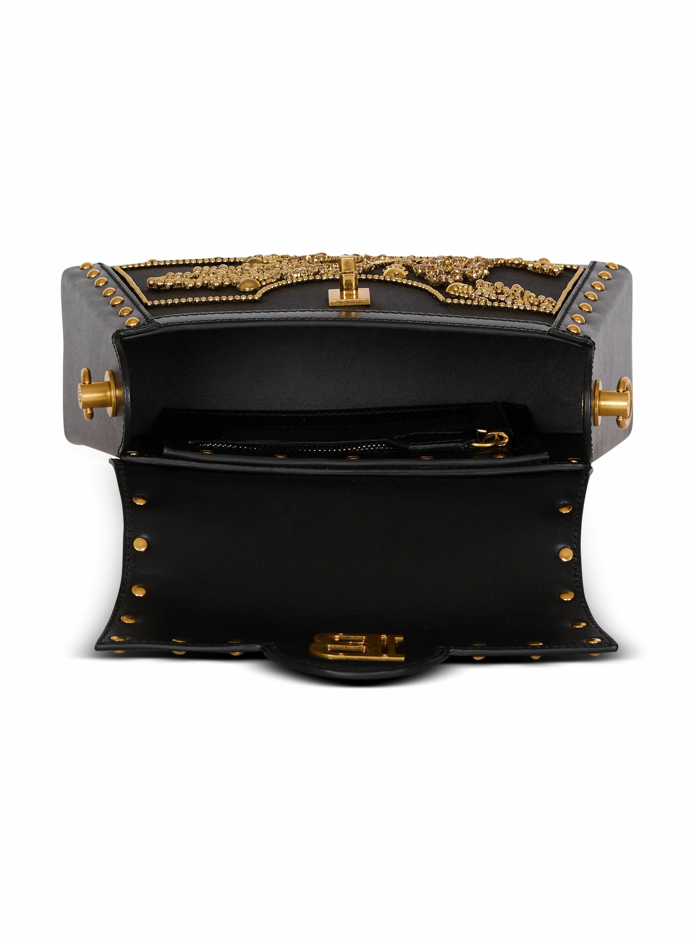 Sac b-buzz dynasty en satin brodé BALMAIN Noir