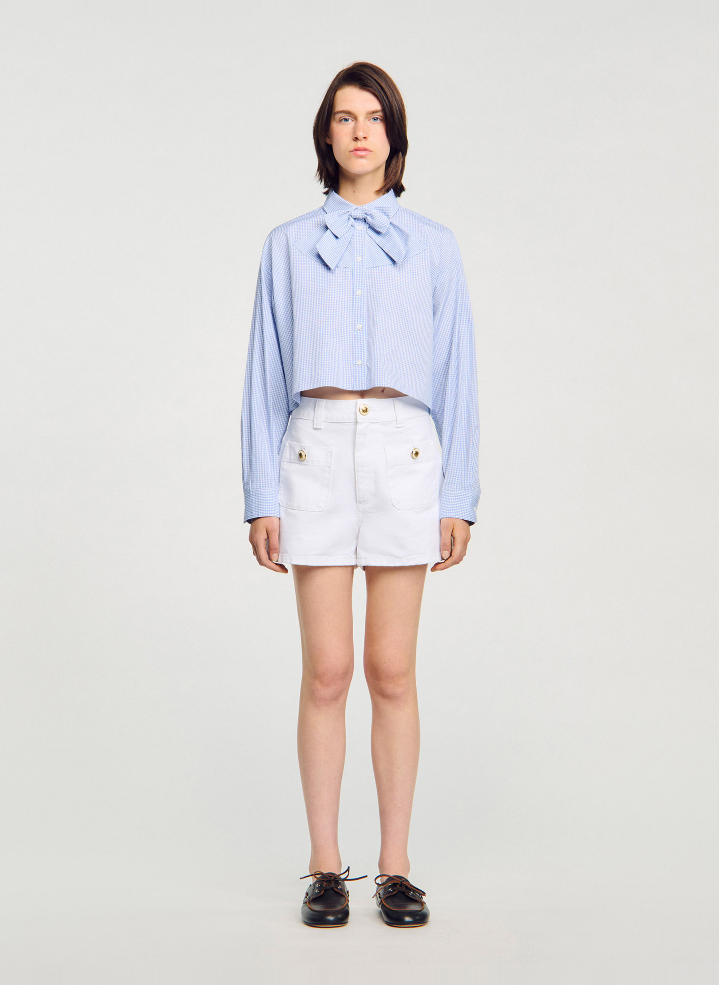 Chemise col classique en coton SANDRO Bleu