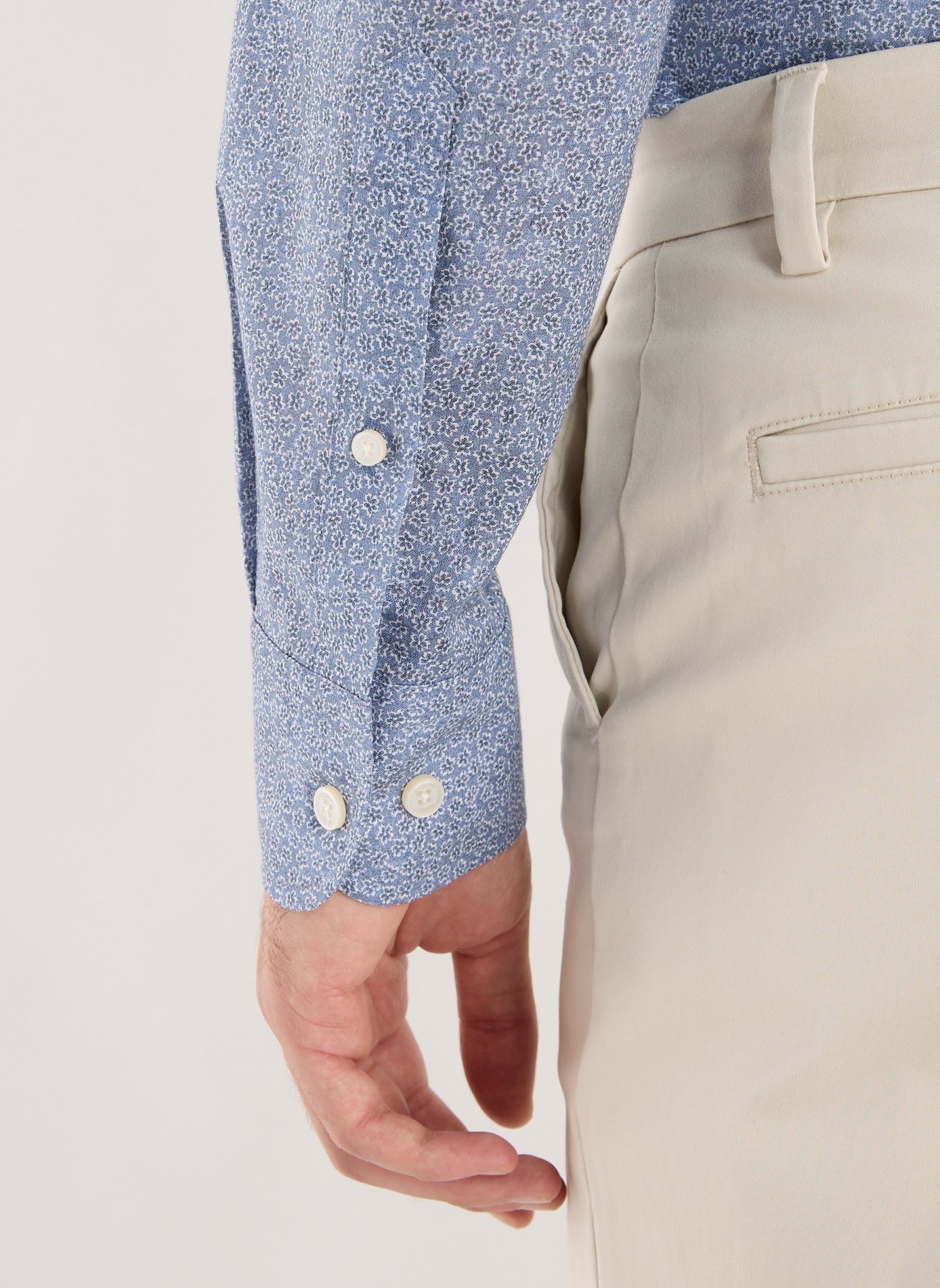 Cotton patterned shirt HACKETT Blue