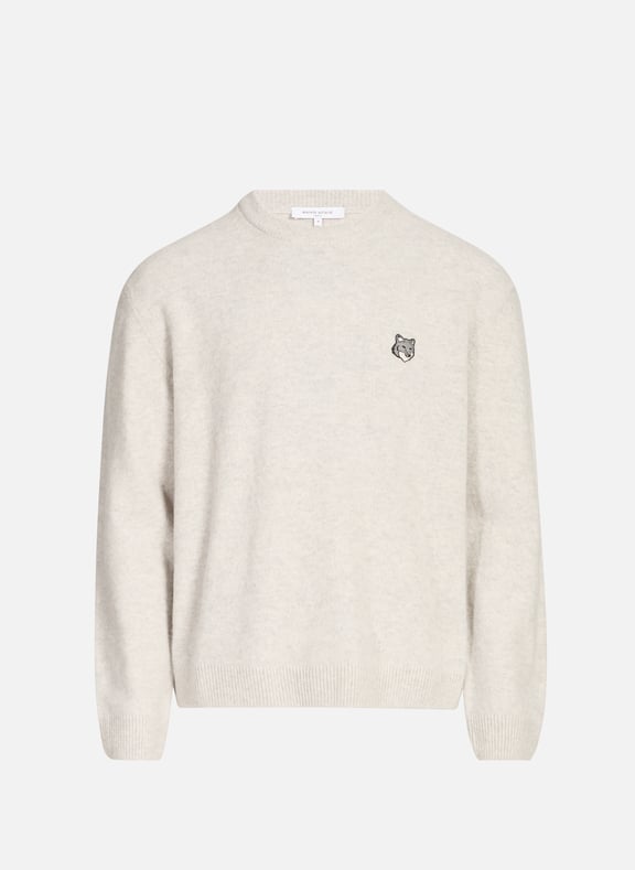 Sweatshirt col rond en laine Gris by MAISON KITSUNÉ MAISON KITSUNÉ Sweatshirt col rond en laine Gris