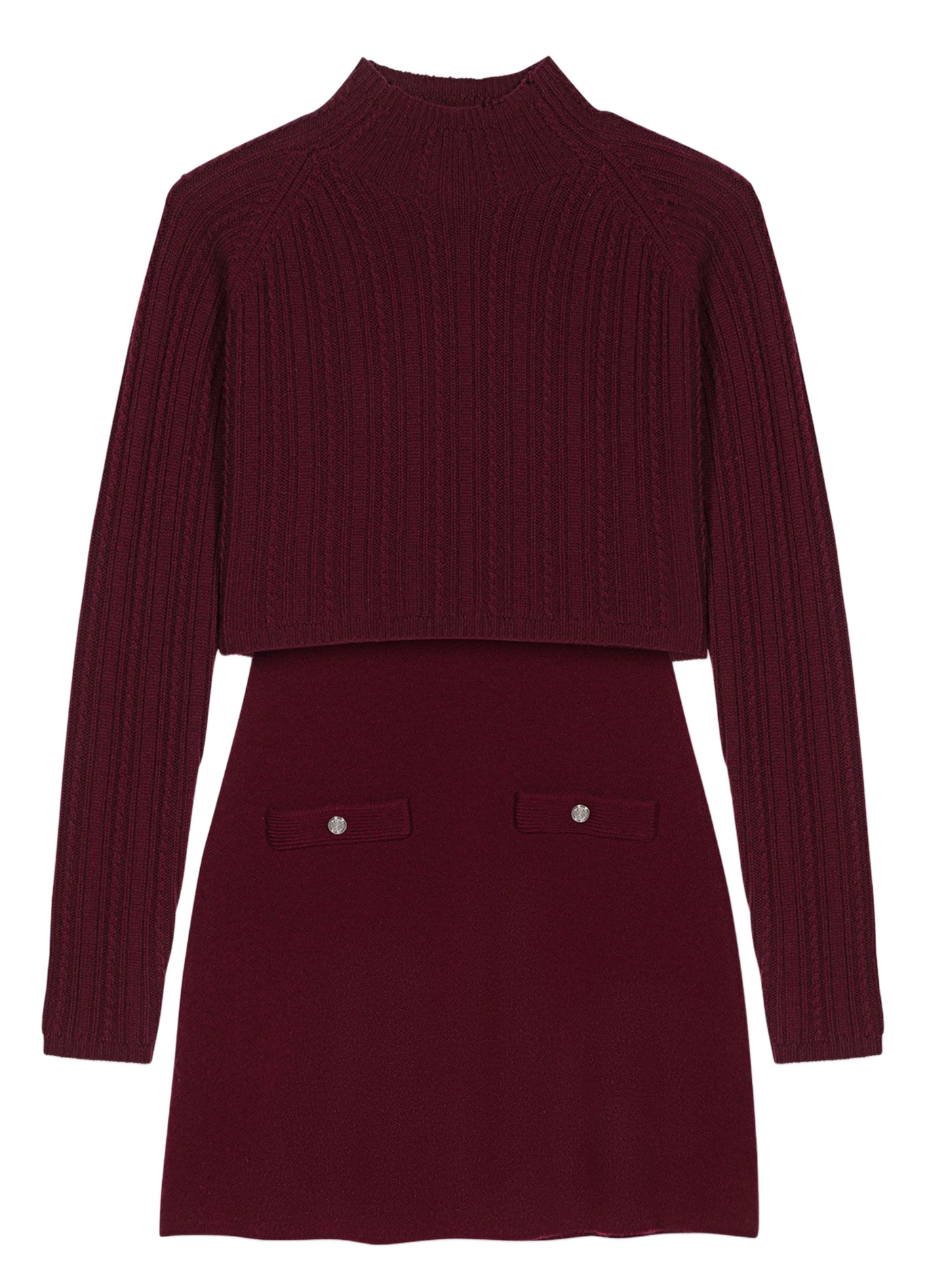 Robe courte col rond MAJE Rouge