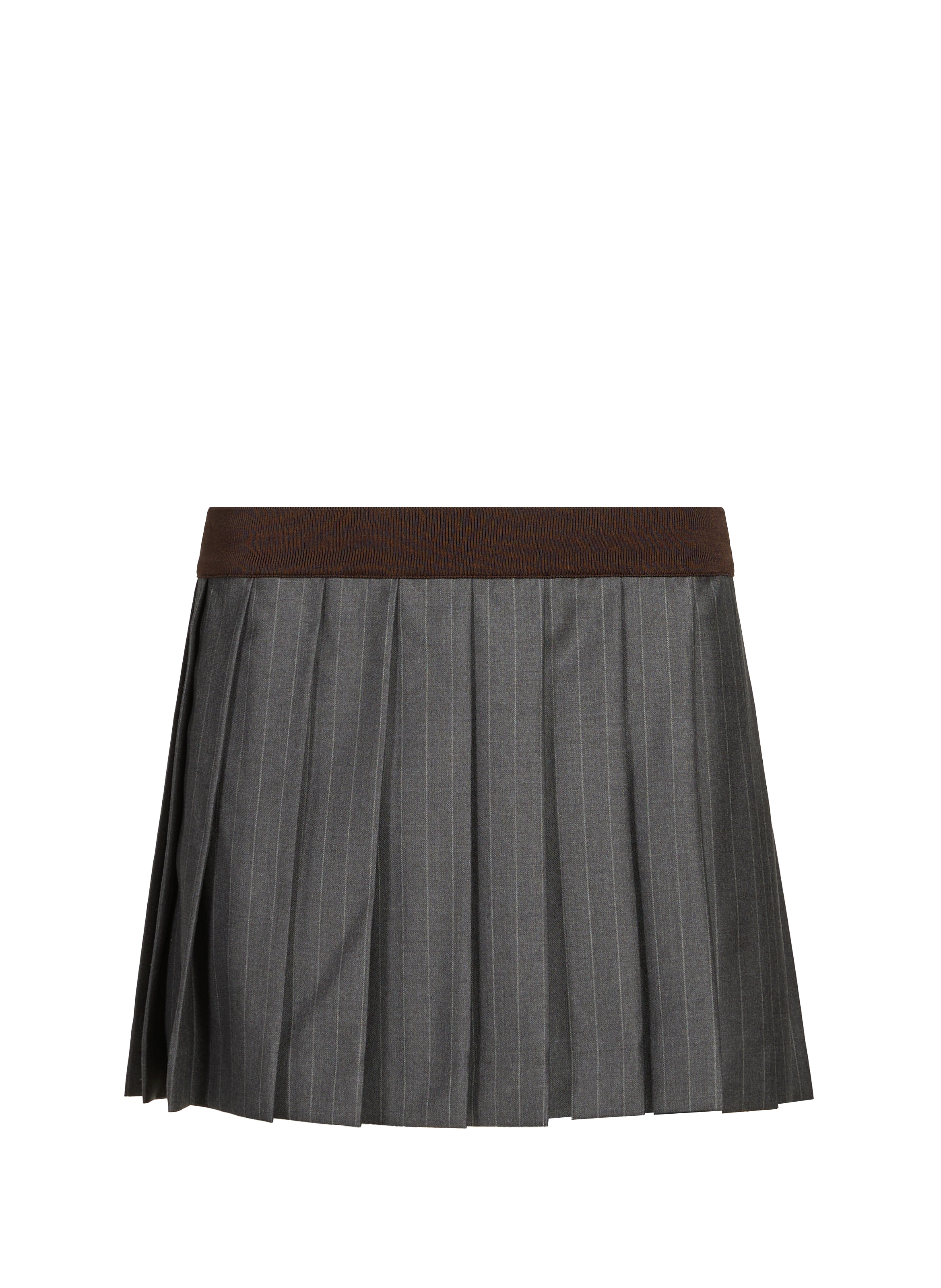 Jupe courte plissée  MIU MIU Gris