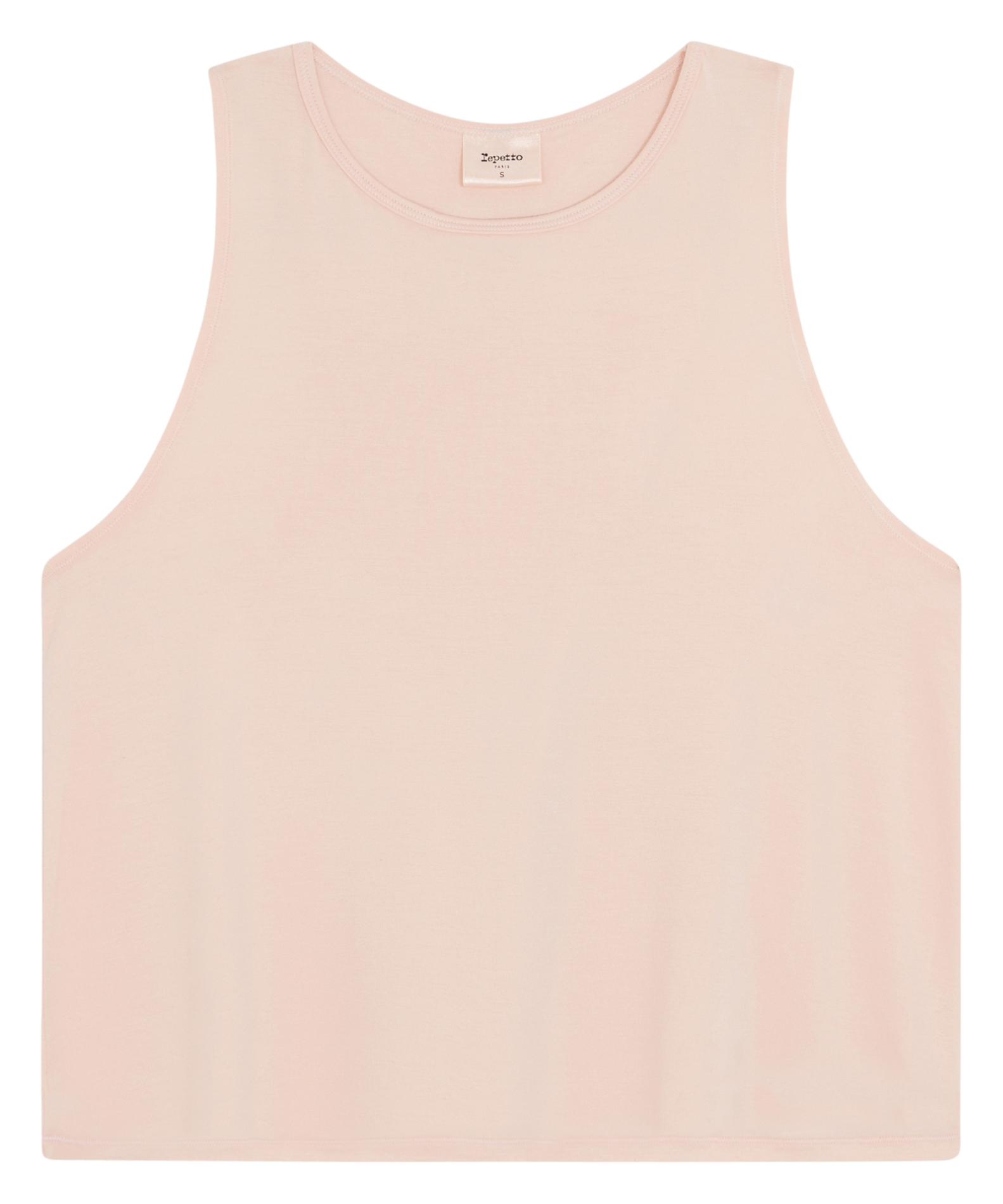 REPETTO Débardeur moulant col rond droit Rose