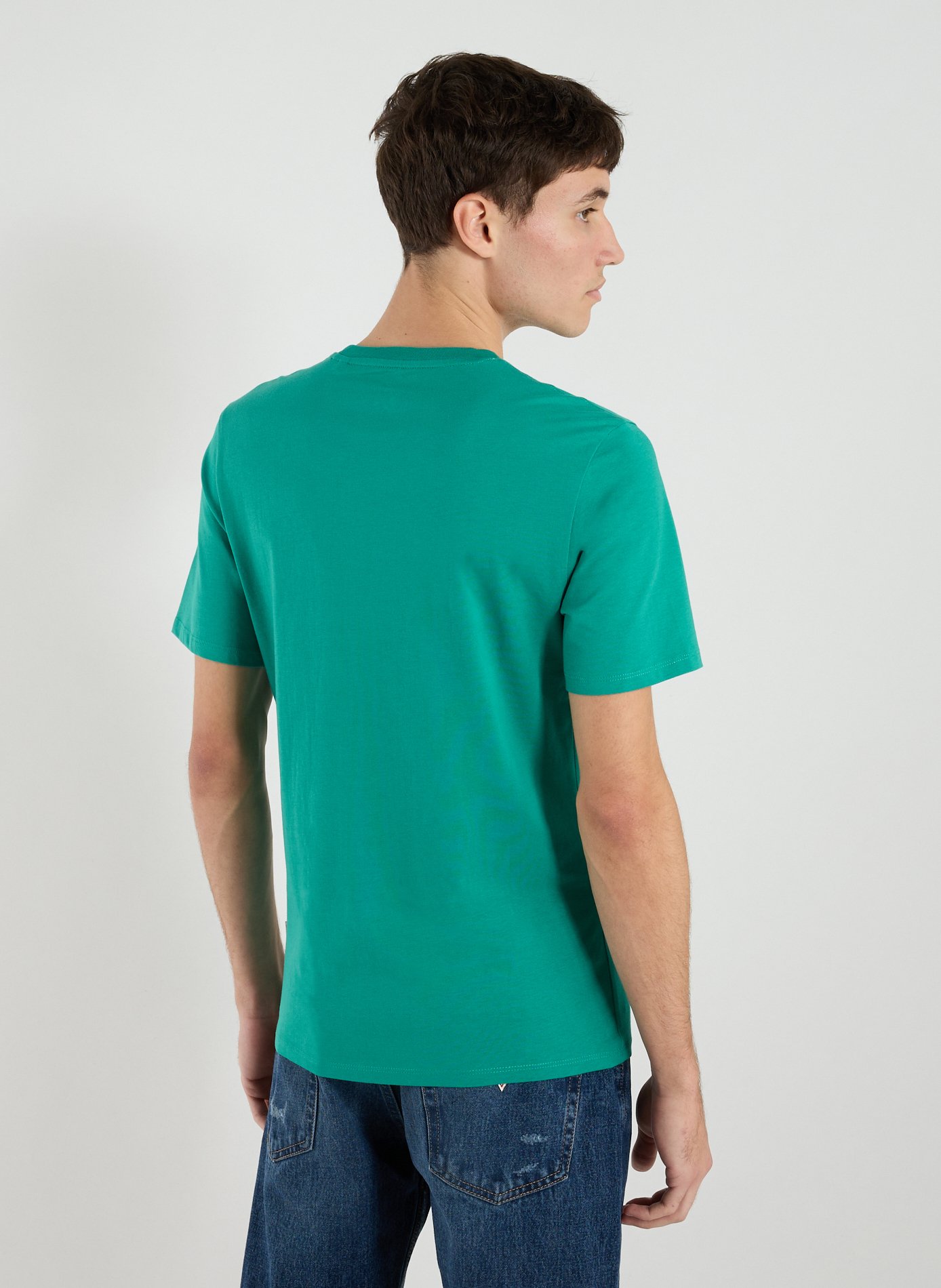 T-shirt with embroidered logo in cotton GUESS Green