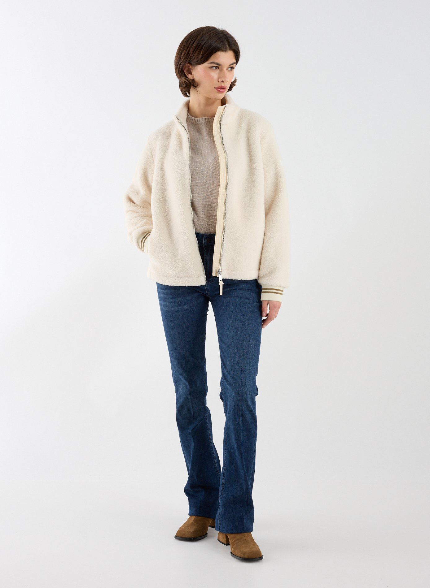 Veste shearling col montant AIGLE Beige