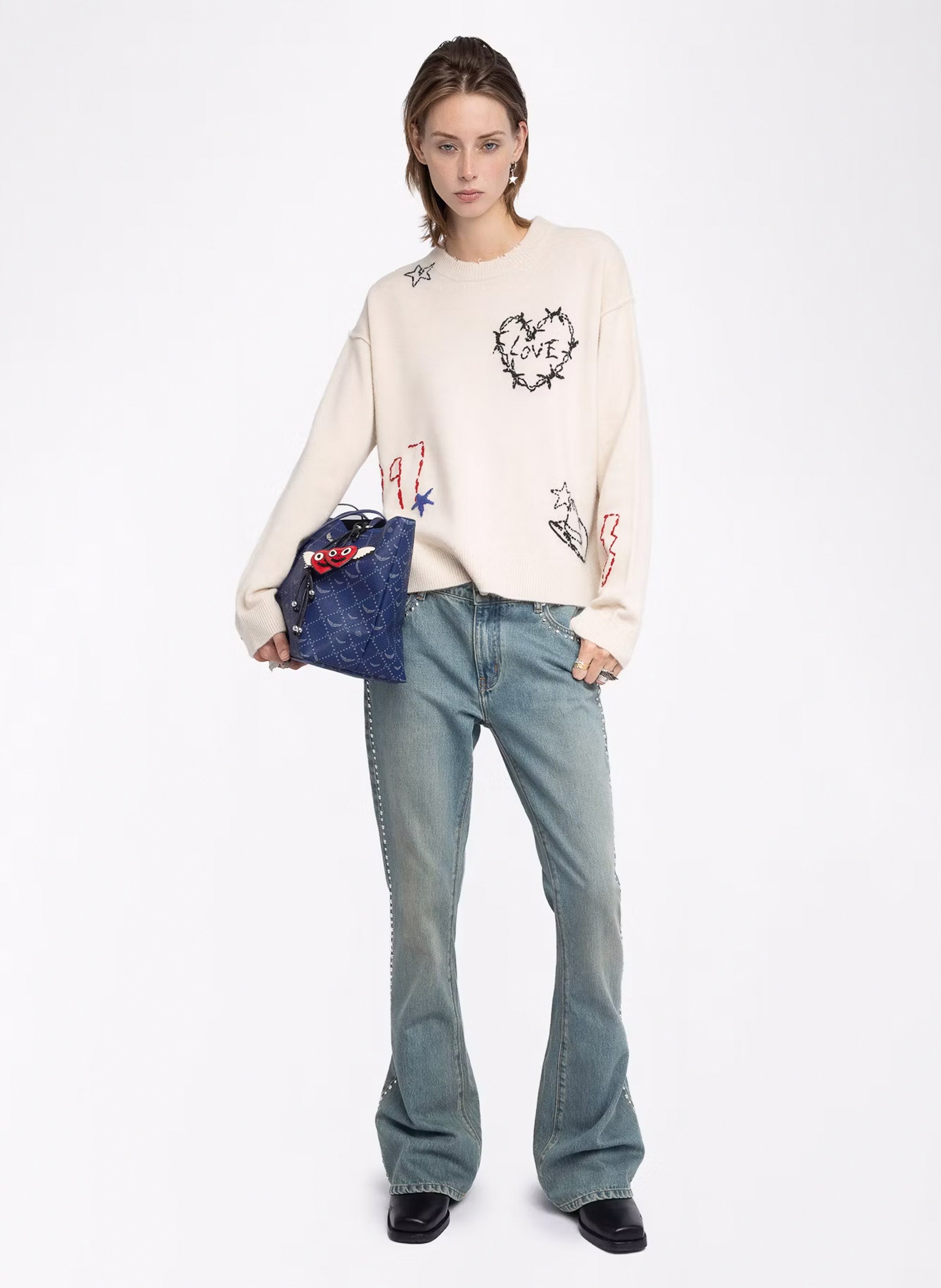 Pull droit en cachemire markuz ZADIG&VOLTAIRE Blanc