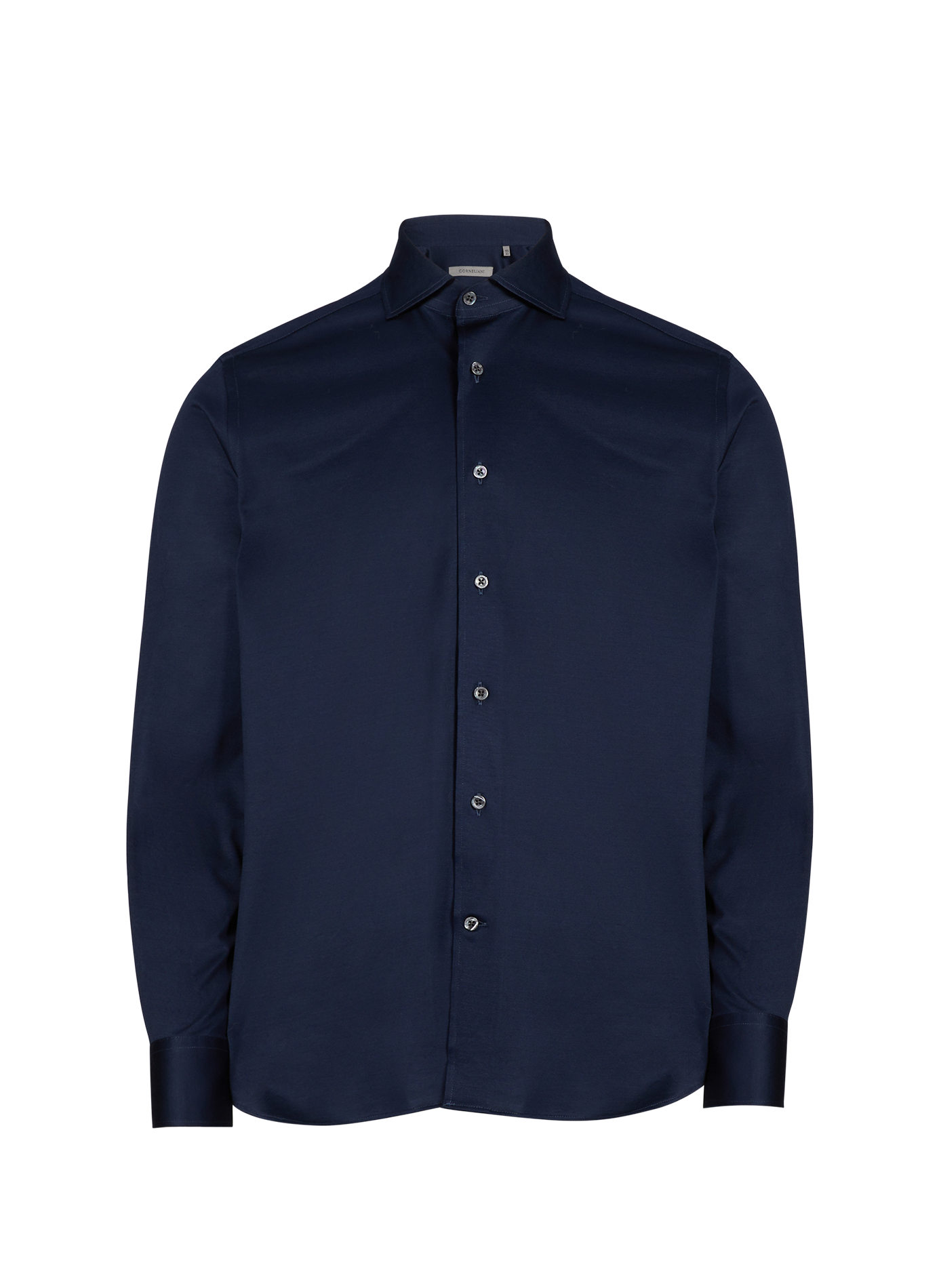 Straight satin cotton shirt CORNELIANI Blue
