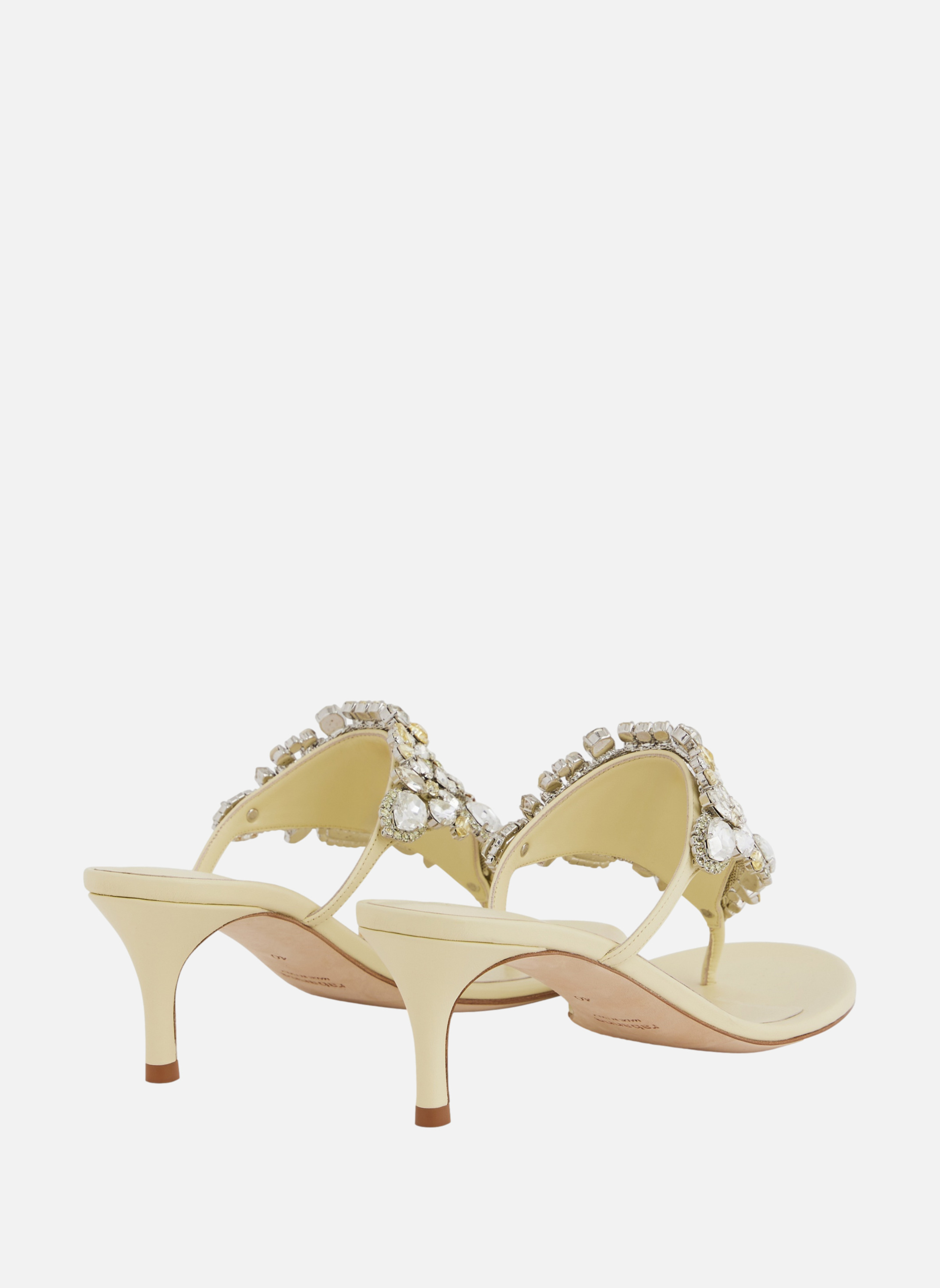 Sandales à talons avec strass RABANNE Jaune