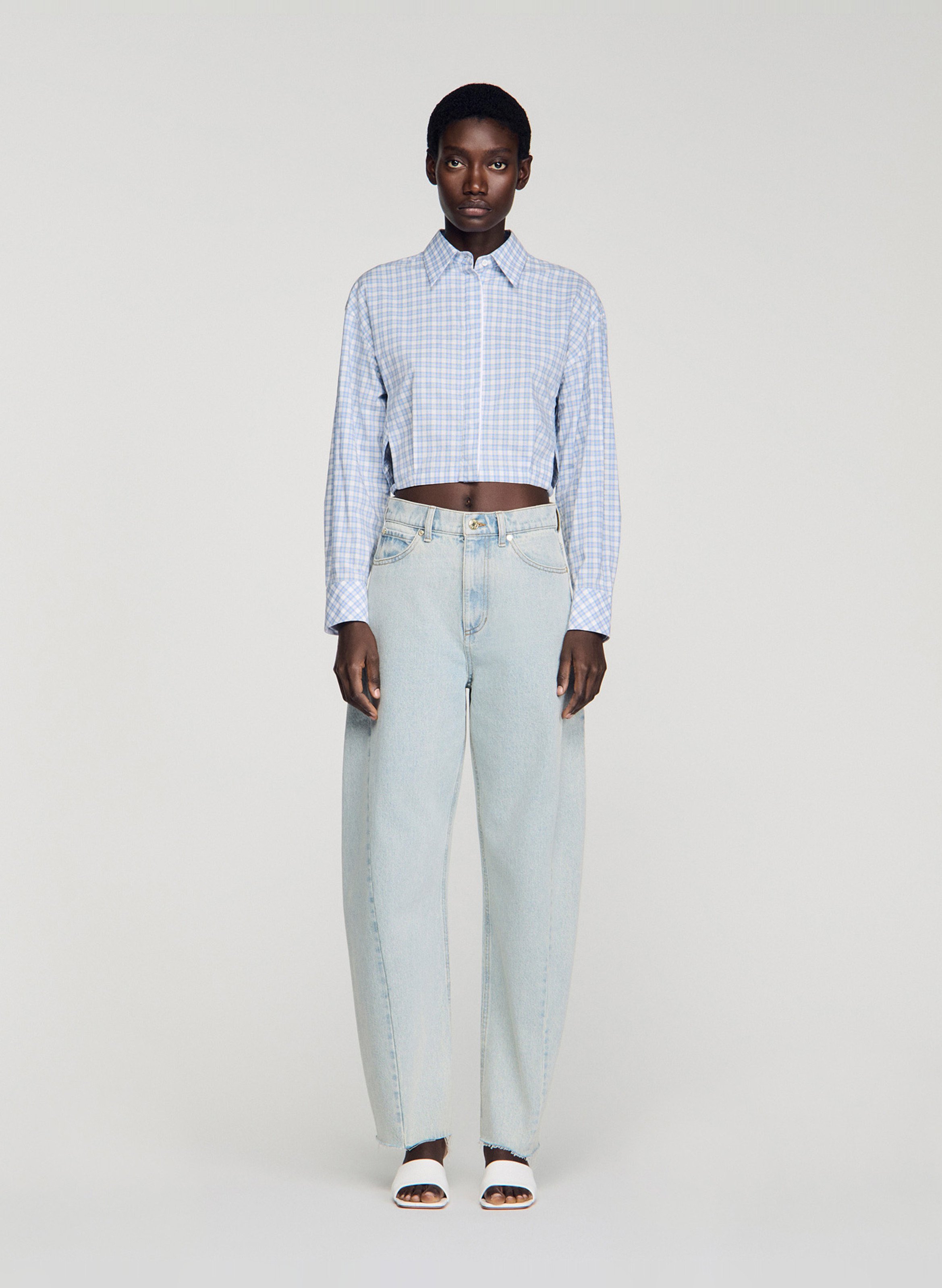 Jean large délavé SANDRO Bleu