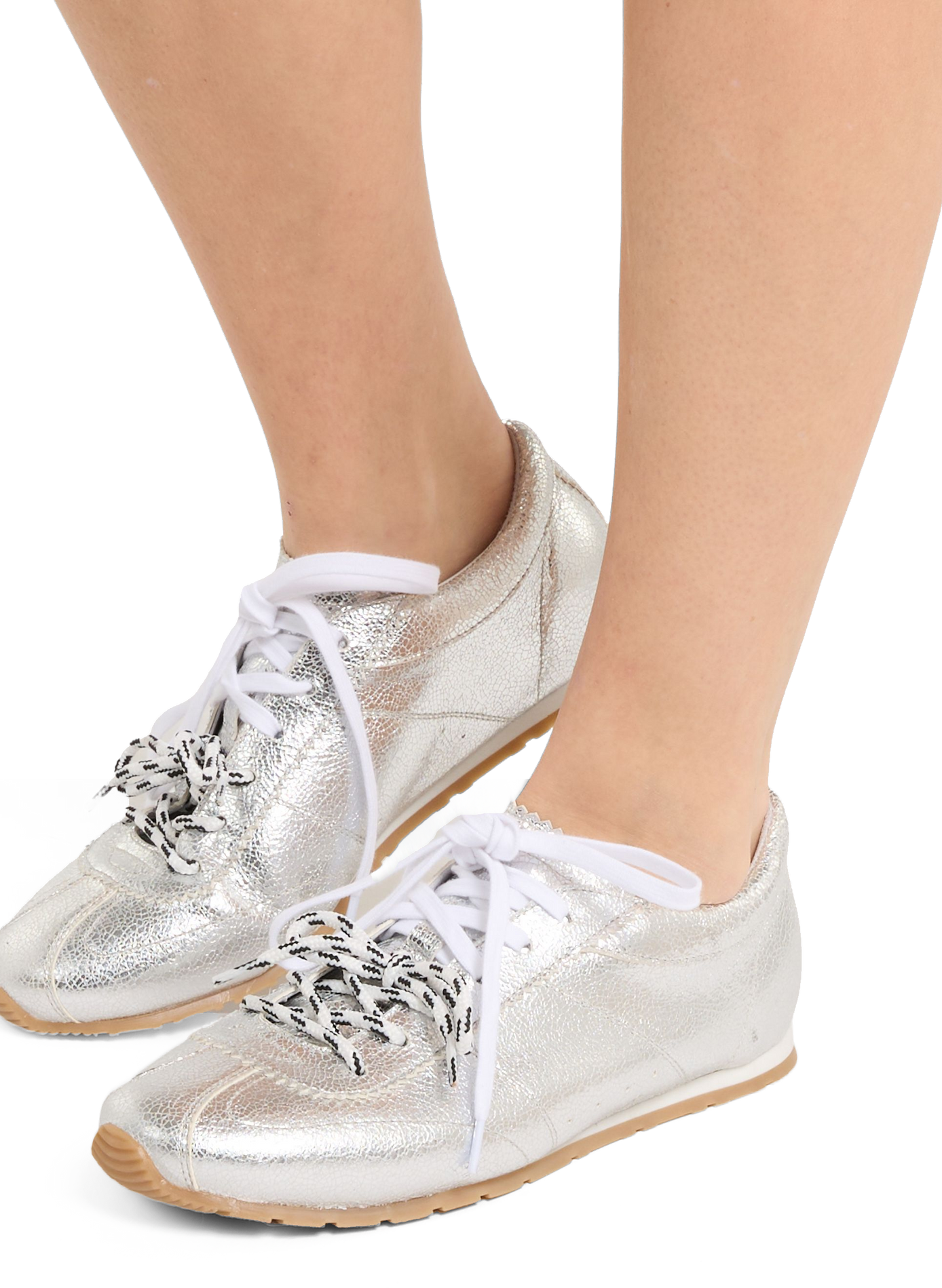 Lightning leather sneakers SAISON 1865 Silver